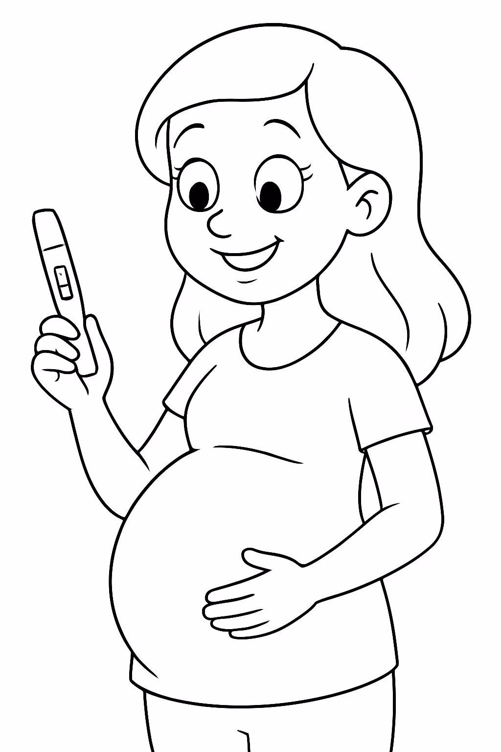Teste de gravides para colorir — desenho para imprimir