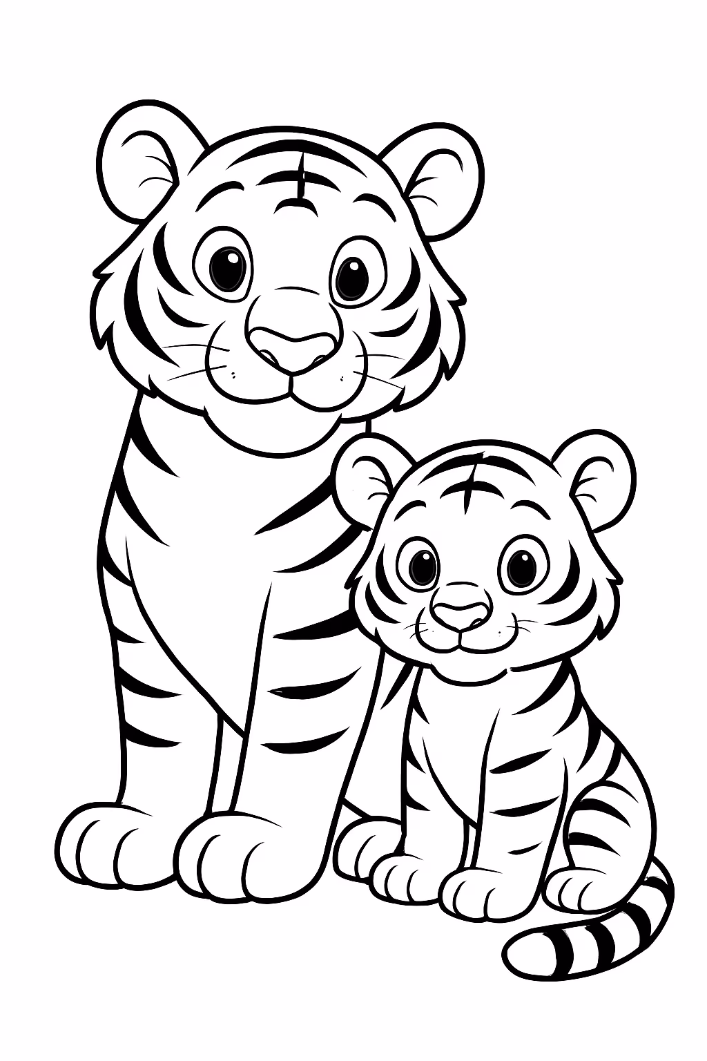 Tigres para colorir — desenho para imprimir