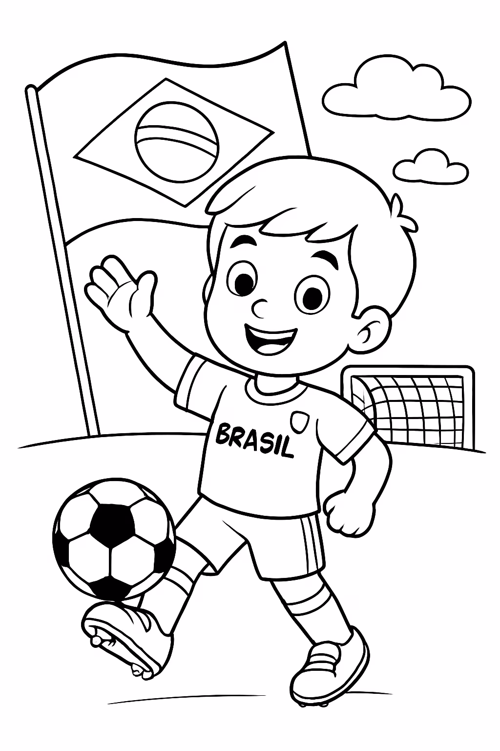 Time da copa brasil para colorir — desenho para imprimir