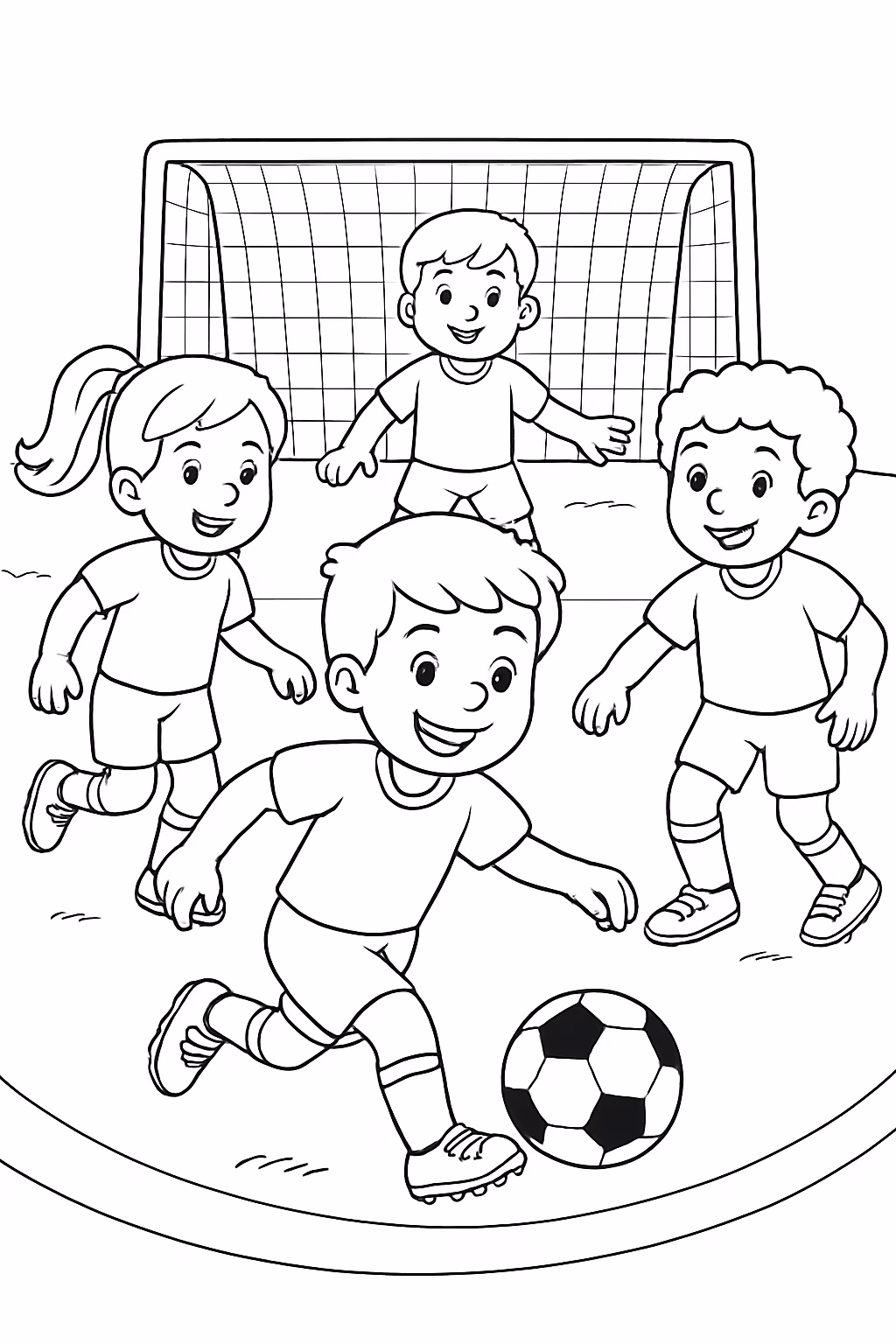 Time de futebol para colorir — desenho para imprimir