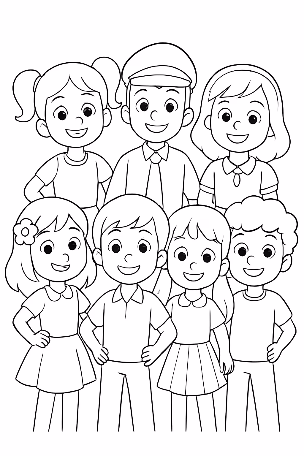 Toda turma do carrossel para colorir — desenho para imprimir