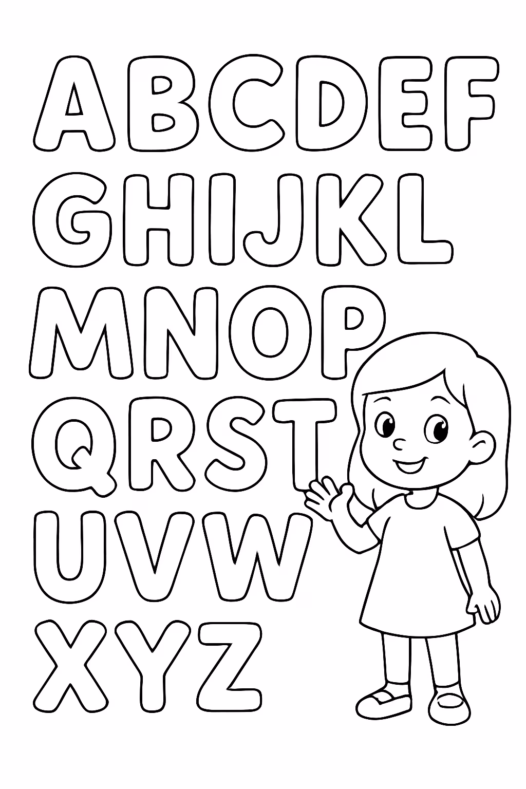 Todas as letras para colorir — desenho para imprimir