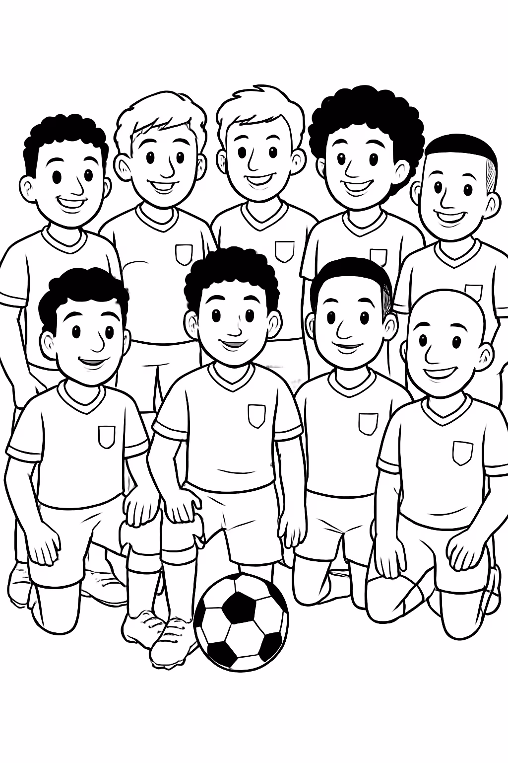 Todos os jogadores do brasil para colorir — desenho para imprimir