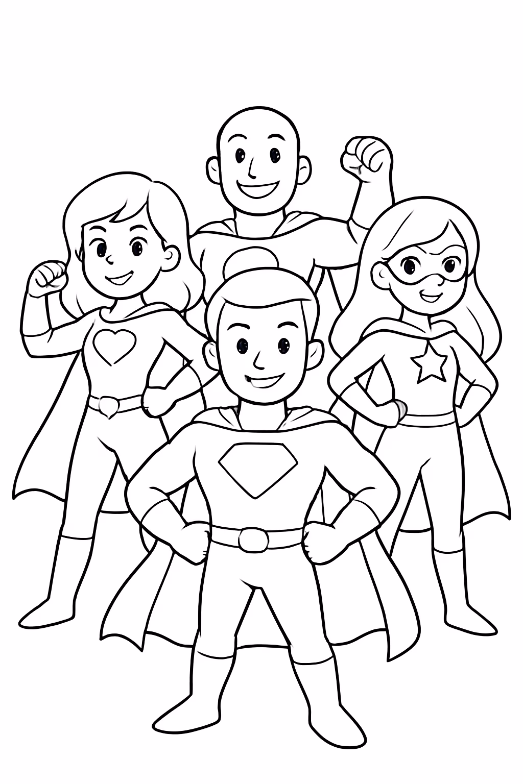 Todos os super herois juntos para colorir — desenho para imprimir