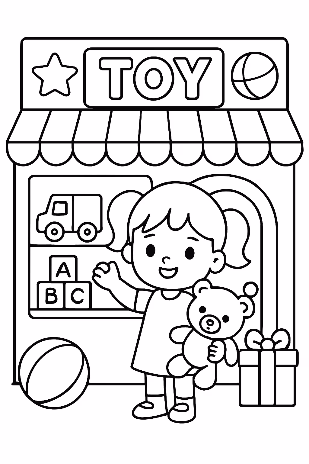 Toyou kids loja para colorir — desenho para imprimir