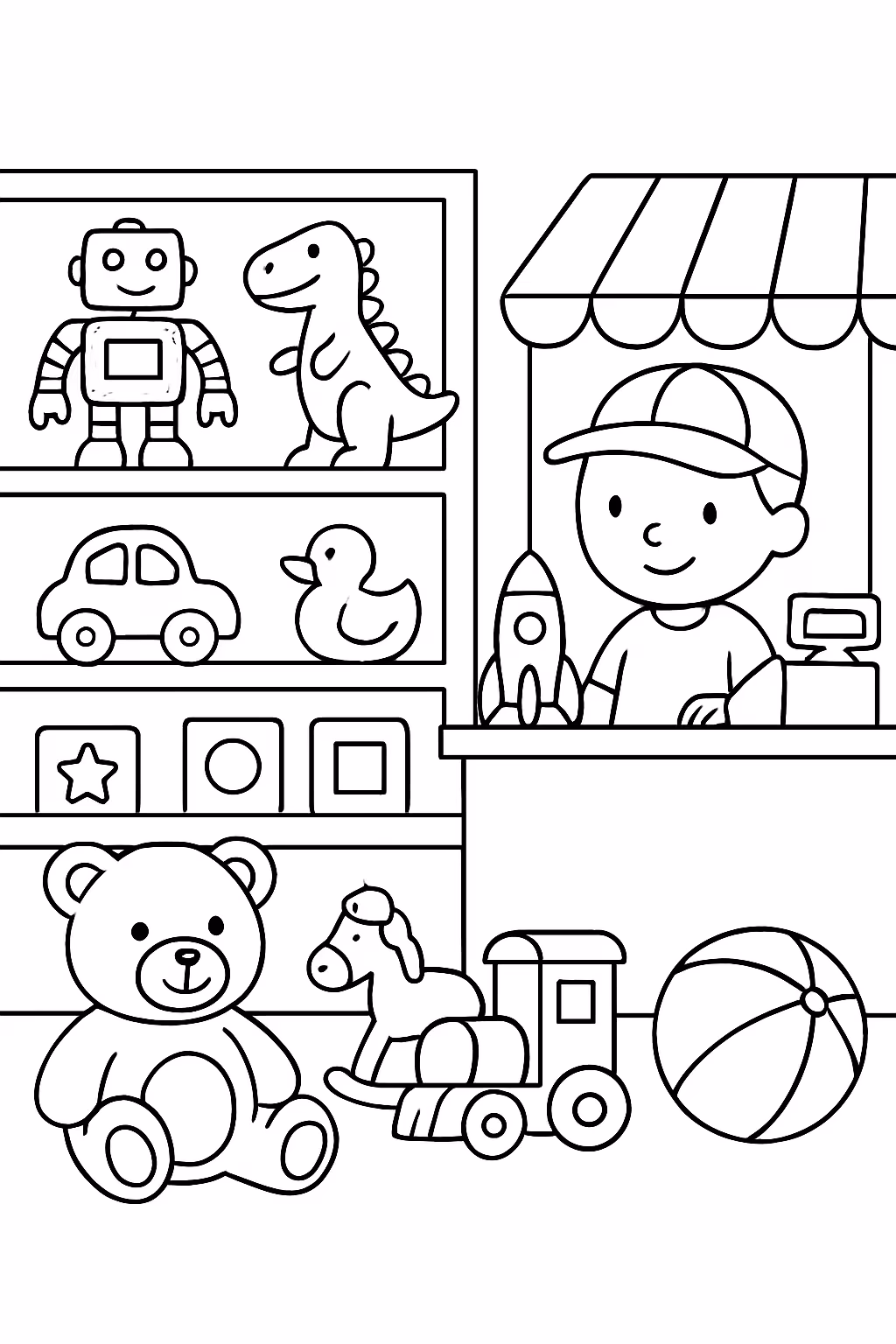 Toystore para colorir — desenho para imprimir