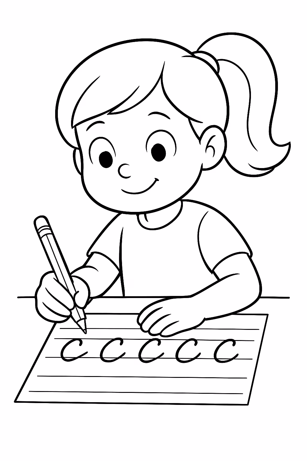 Treinar letra cursiva para colorir — desenho para imprimir