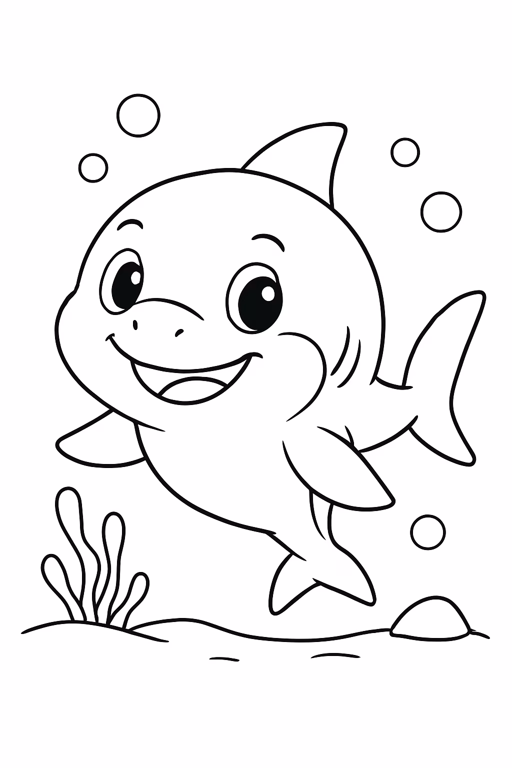 Tubarao nenem para colorir — desenho para imprimir