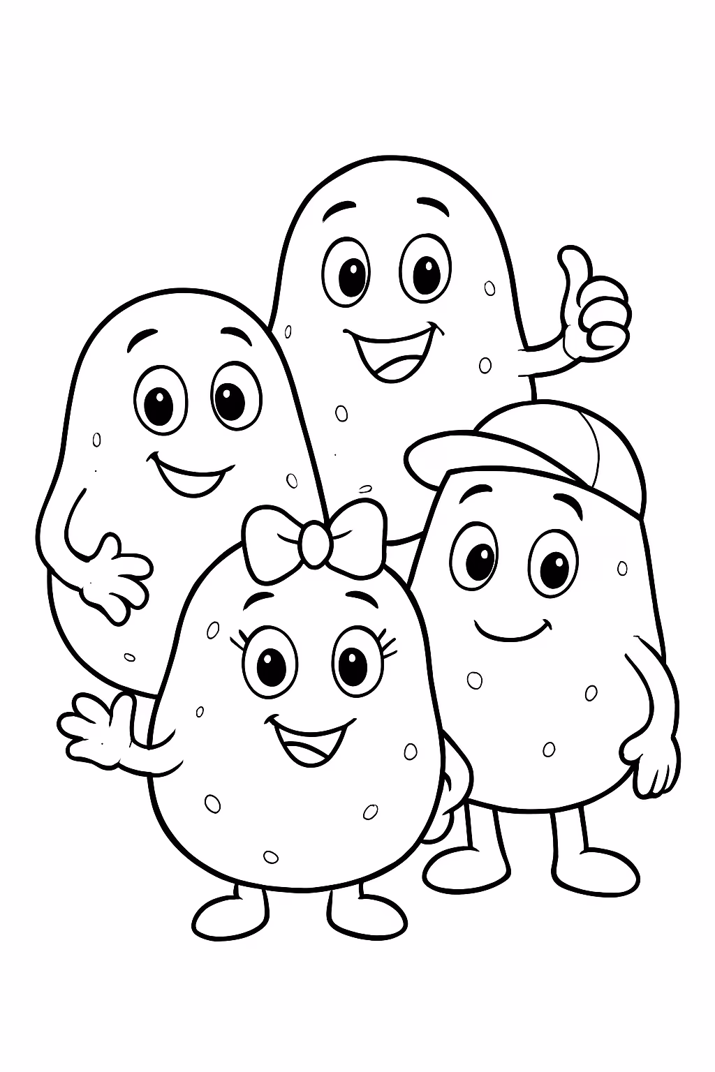 Turma da batatinha para colorir — desenho para imprimir