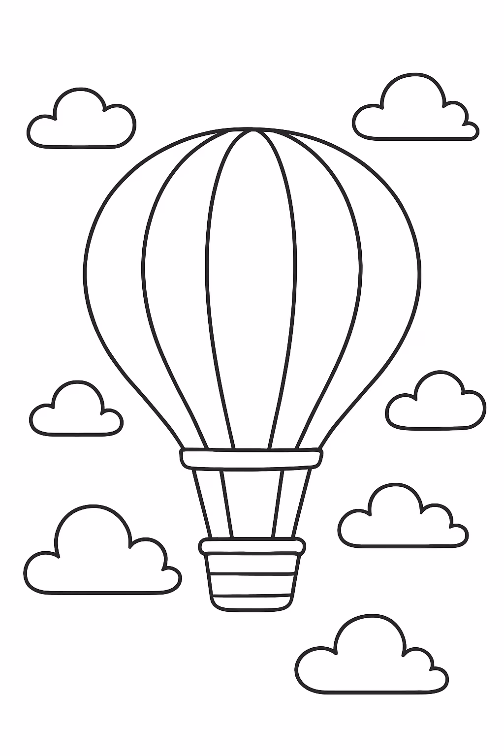 Um balao de ar quente para colorir — desenho para imprimir