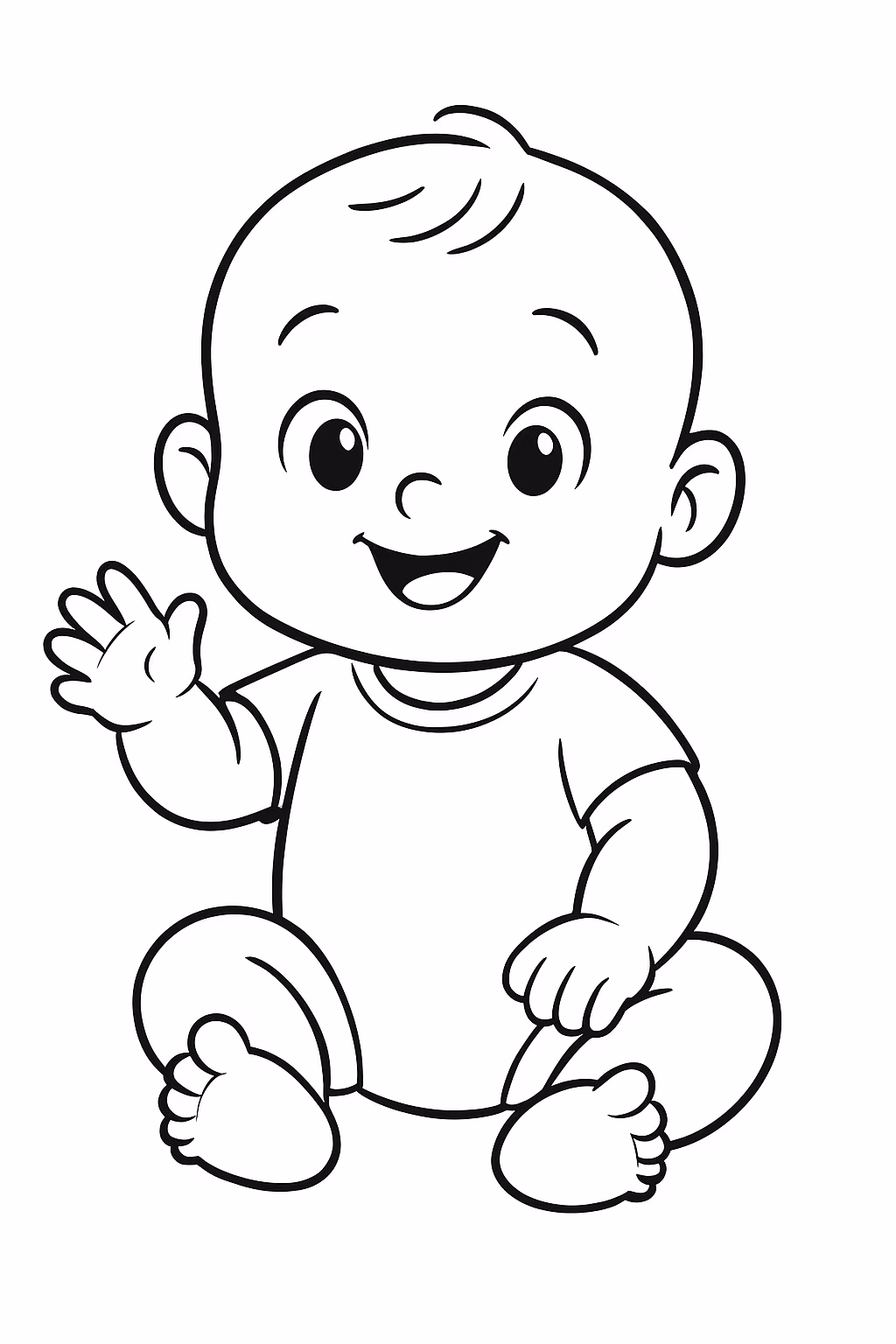 Um bebe bonitinho para colorir — desenho para imprimir