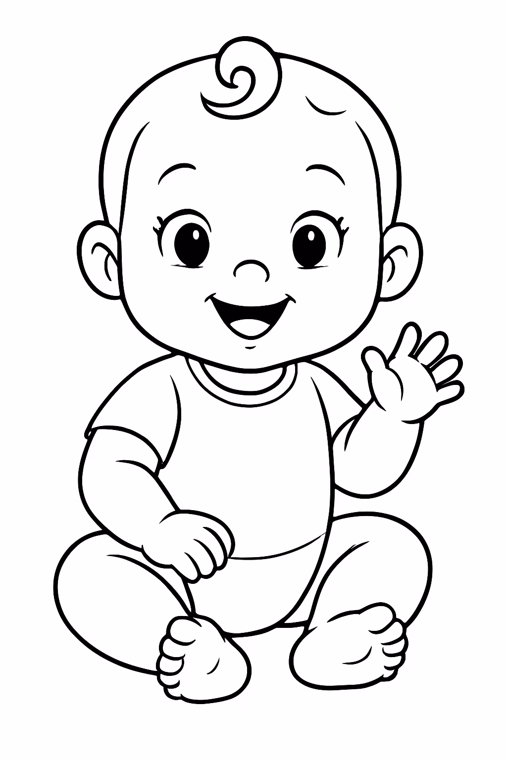 Um bebe real bem bonitinho para colorir — desenho para imprimir