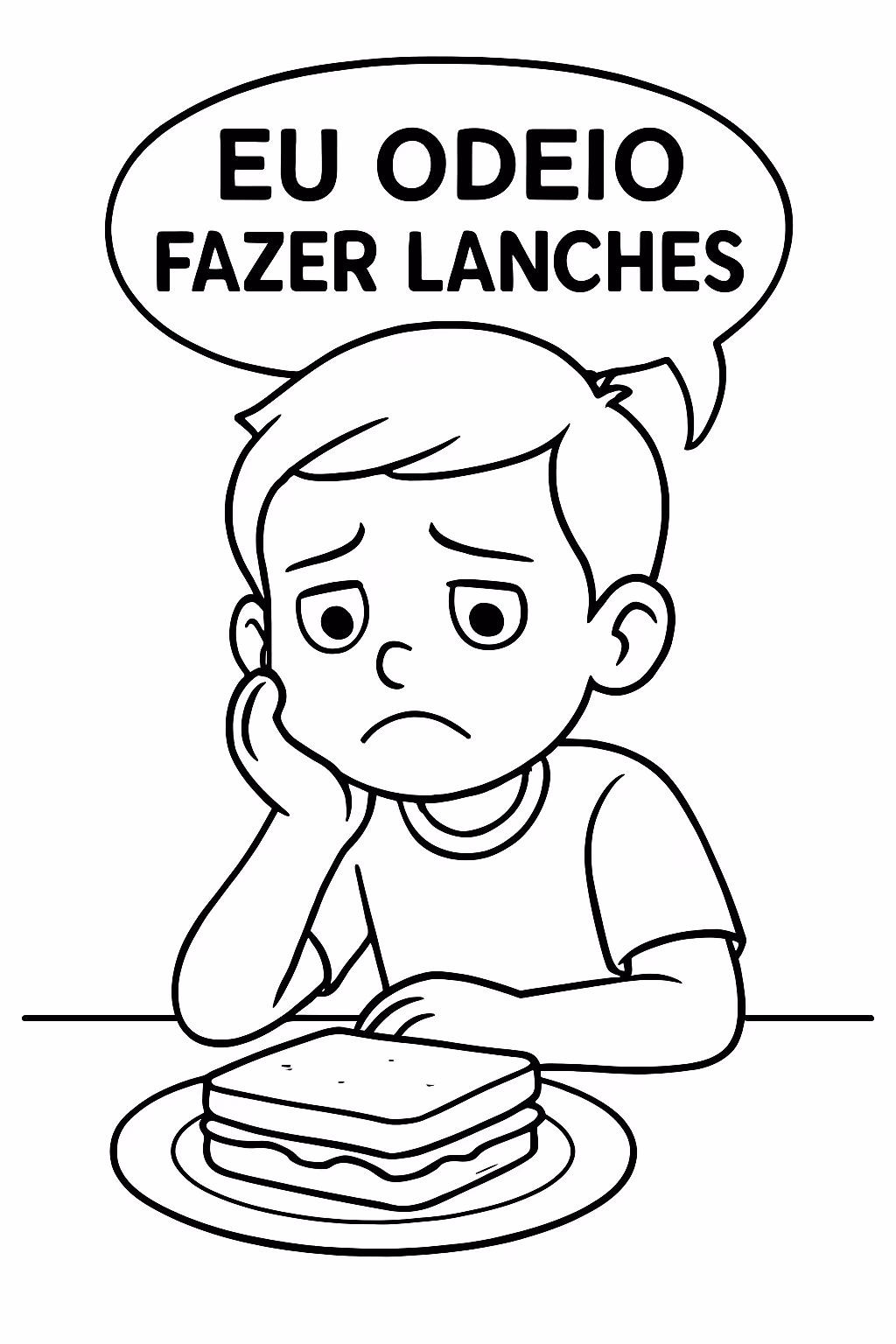 Um cara chamado henrique triste e encima eu odeio fazer para colorir — desenho para imprimir