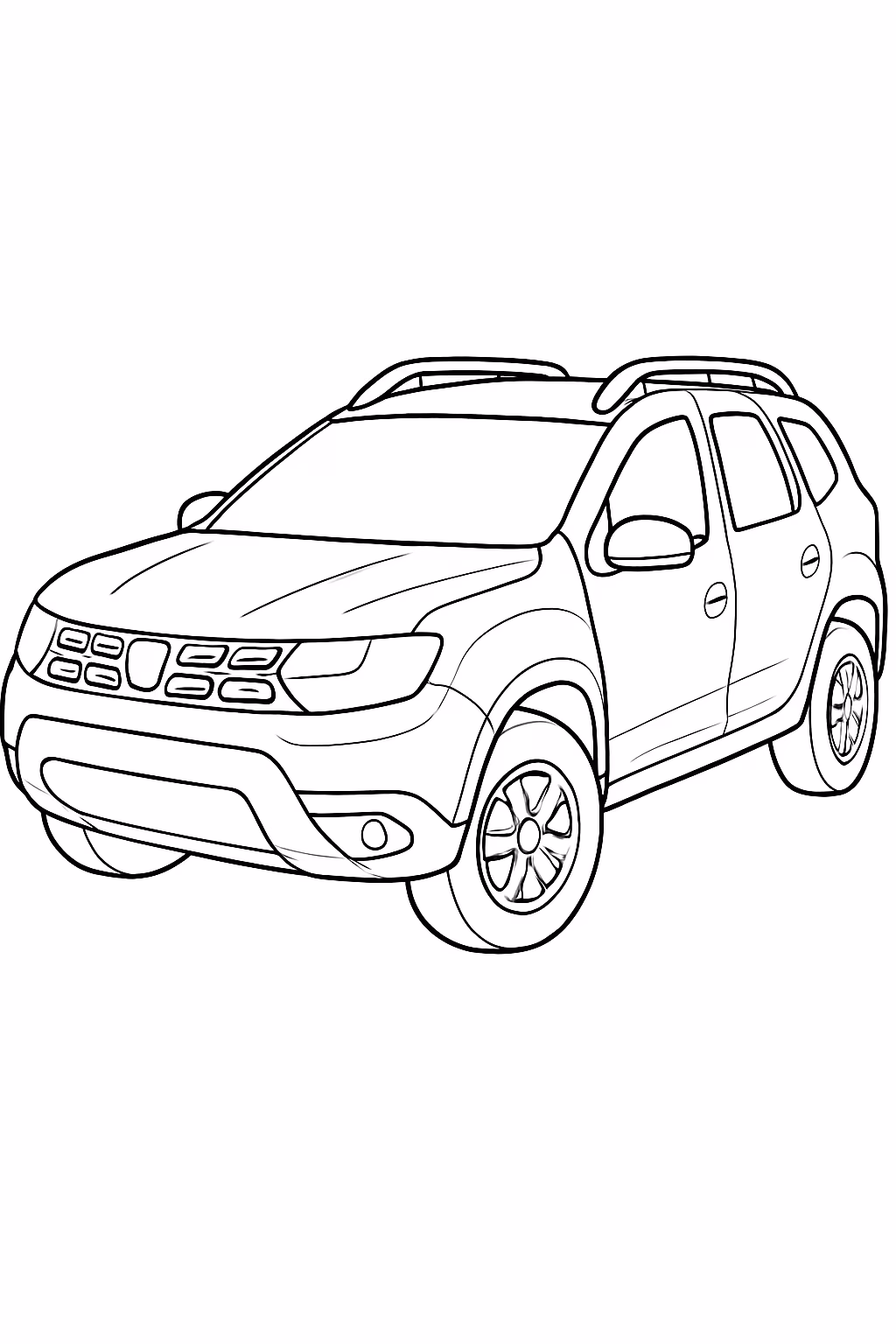 Um carro de verdade duster para colorir — desenho para imprimir