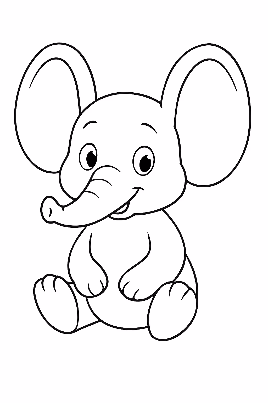 Um coelhinho com tromba de elefante e orelhas grandes para colorir — desenho para imprimir