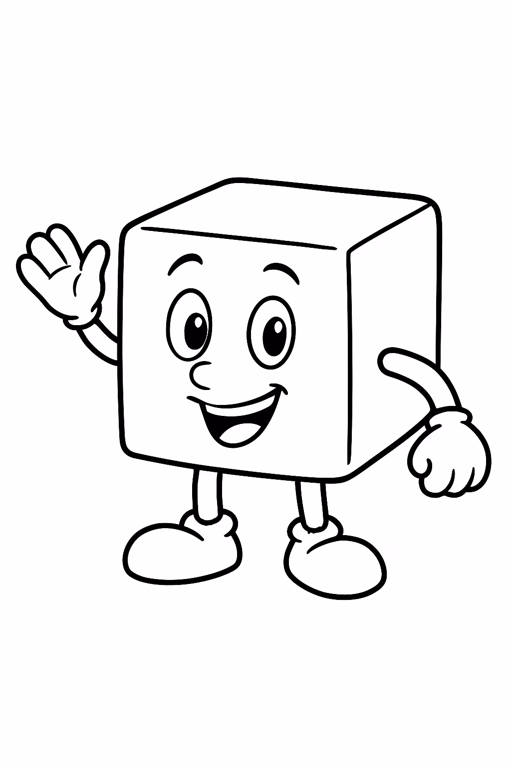 Um cubo rec para colorir — desenho para imprimir