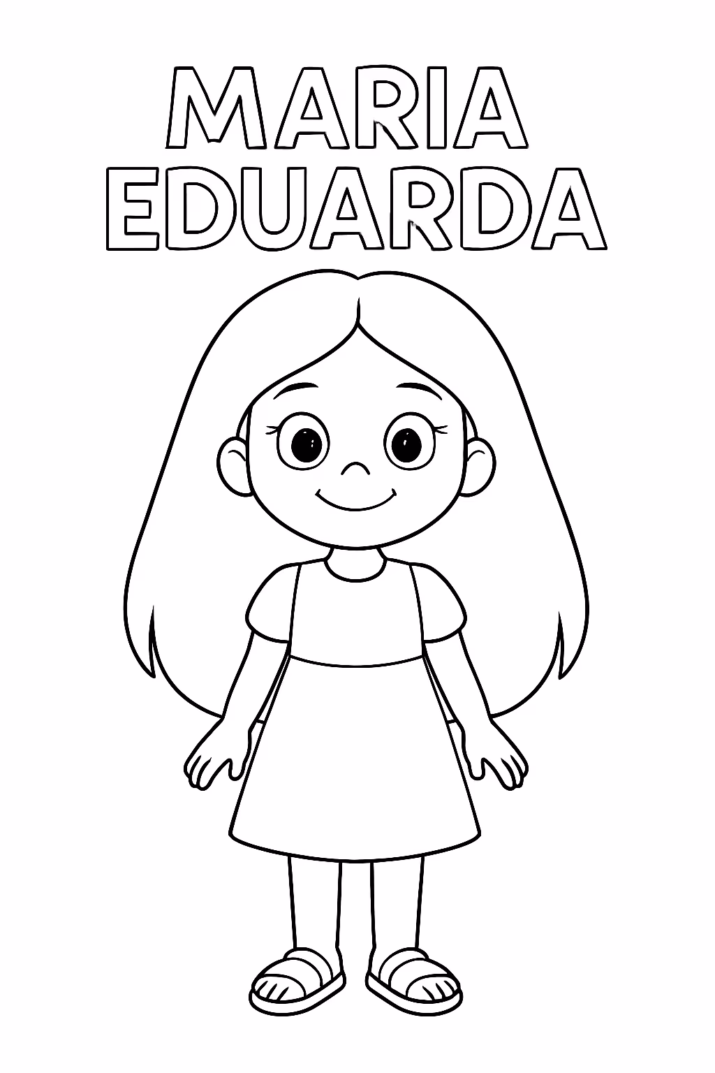 Um de uma menina com nome maria eduarda atras e para colorir — desenho para imprimir
