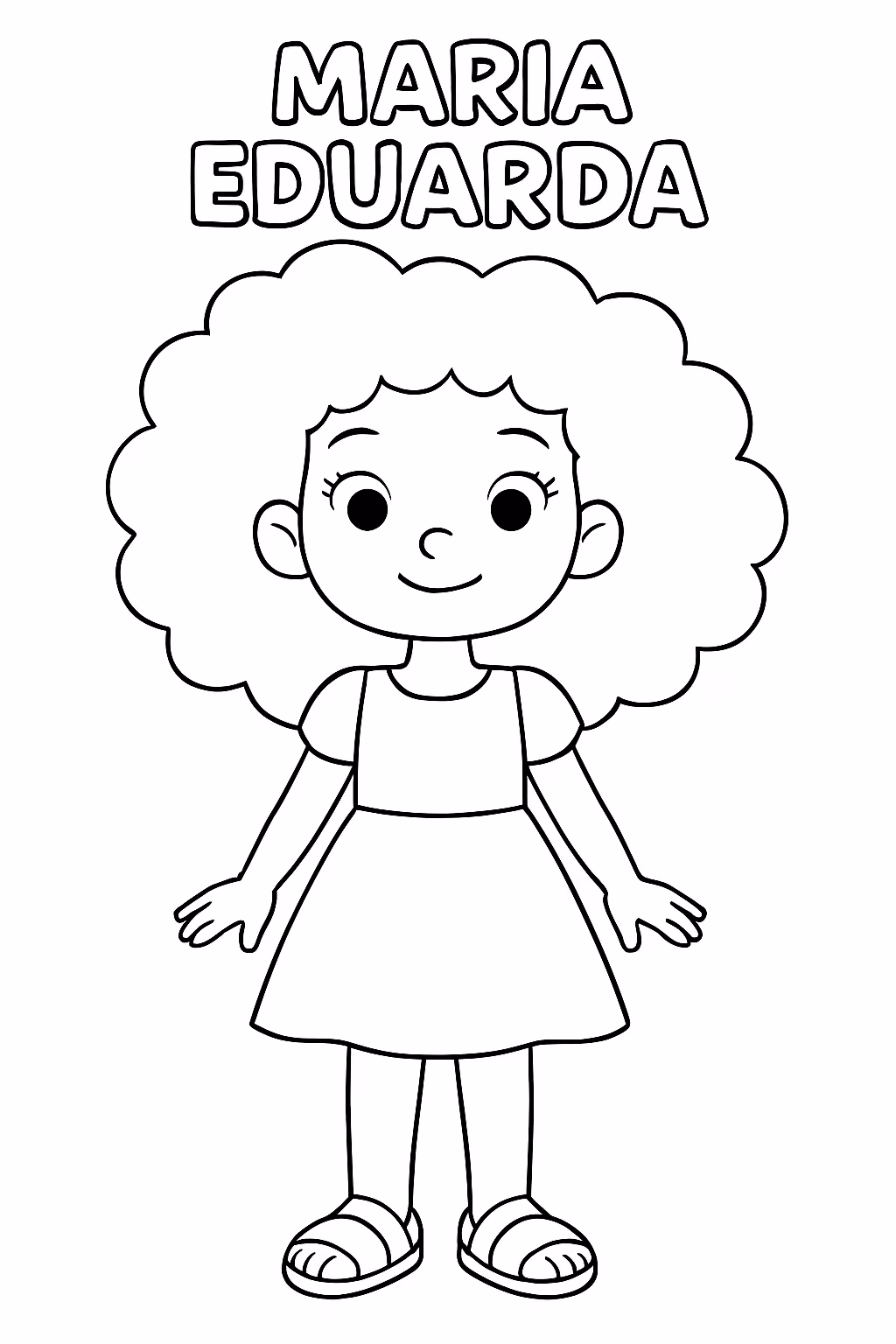 Um de uma menina com nome maria eduarda atras e para colorir — desenho para imprimir