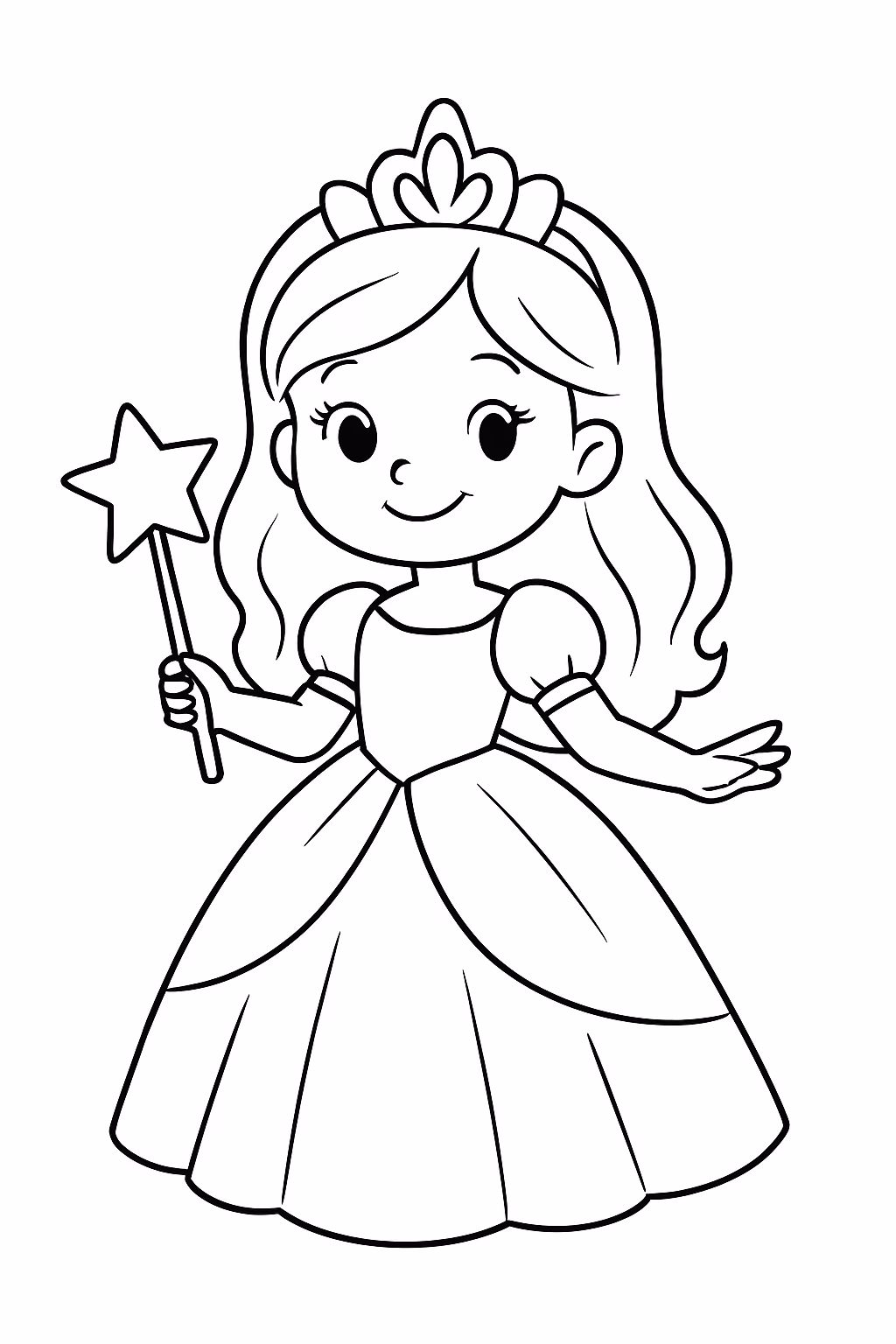 Um meninas para colorir — desenho para imprimir