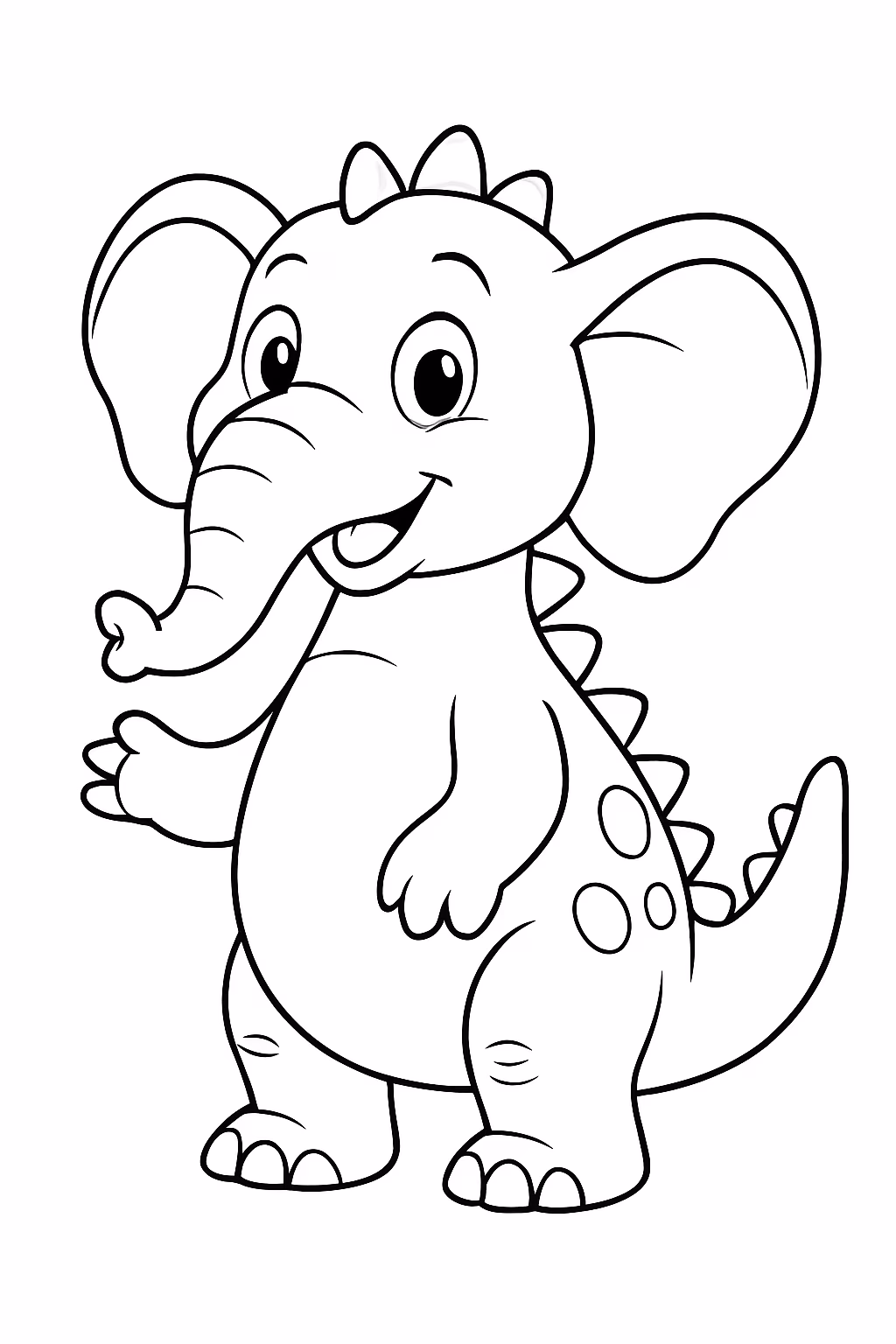 Um dinossuro elefante para colorir — desenho para imprimir