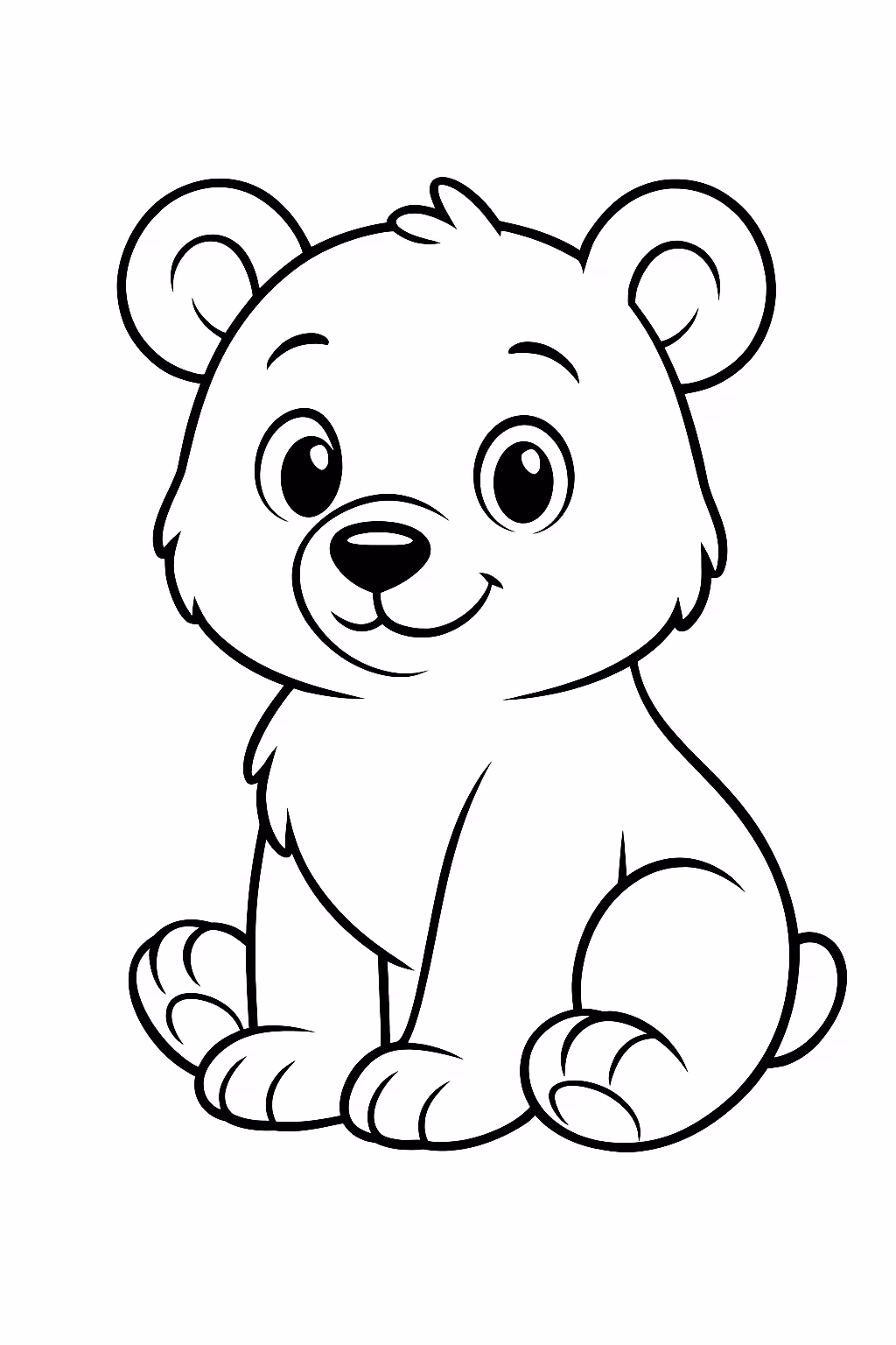 Um filhote d urso para colorir — desenho para imprimir