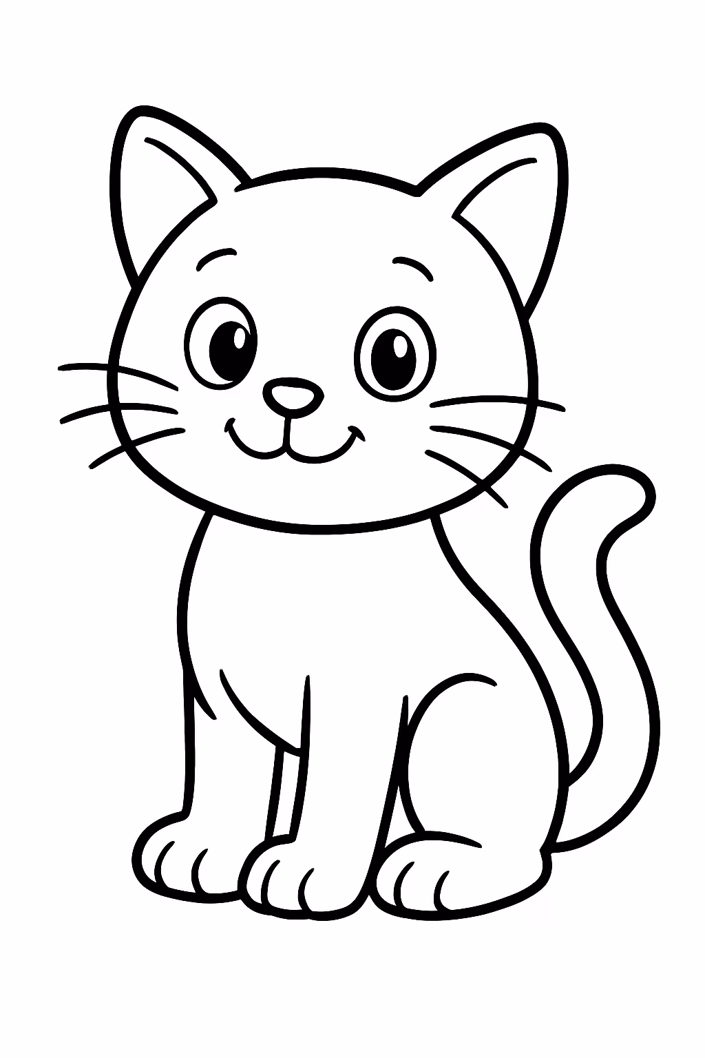 Um gato para colorir — desenho para imprimir