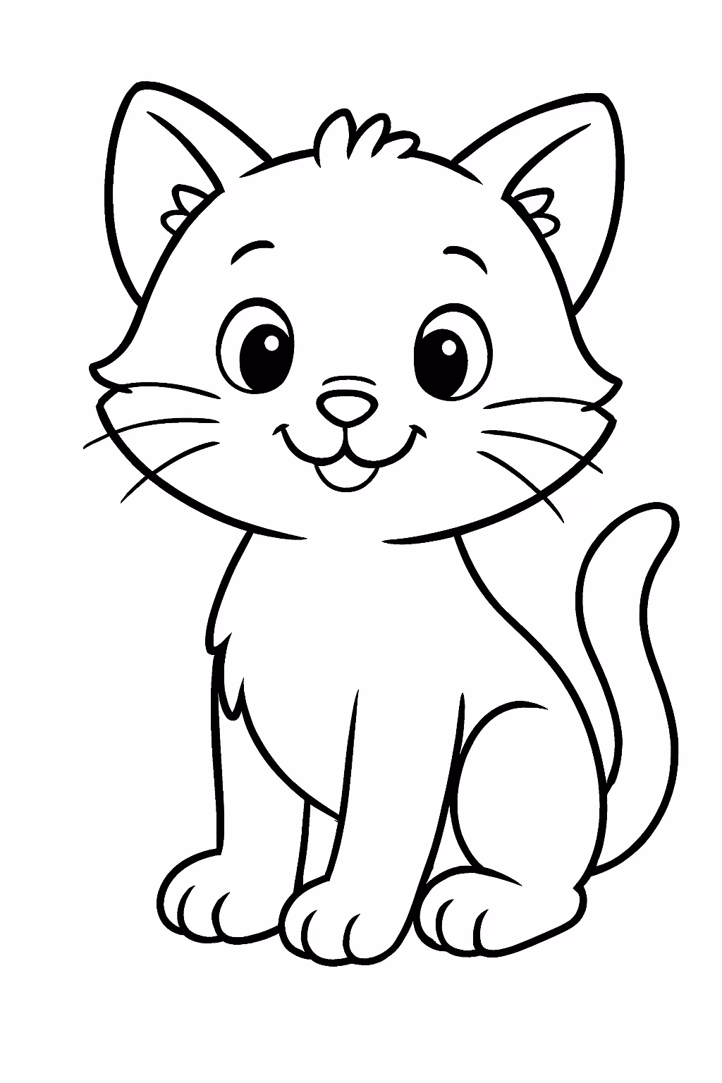 Um gato fofinho para colorir — desenho para imprimir