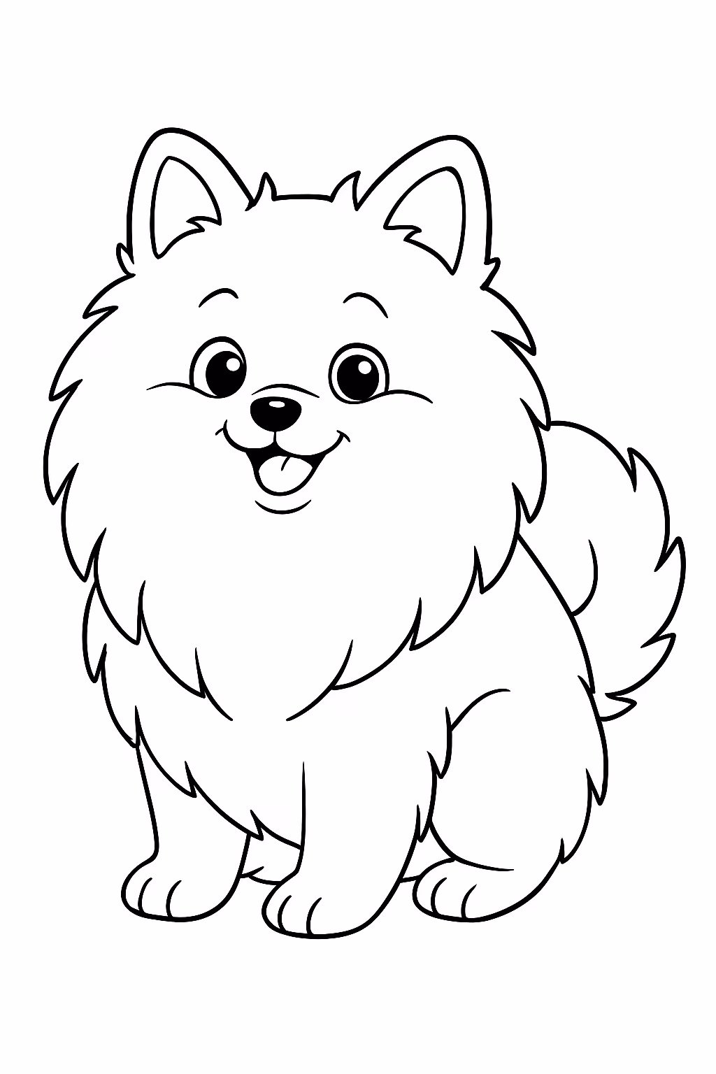 Um lulu da pomerania para colorir — desenho para imprimir