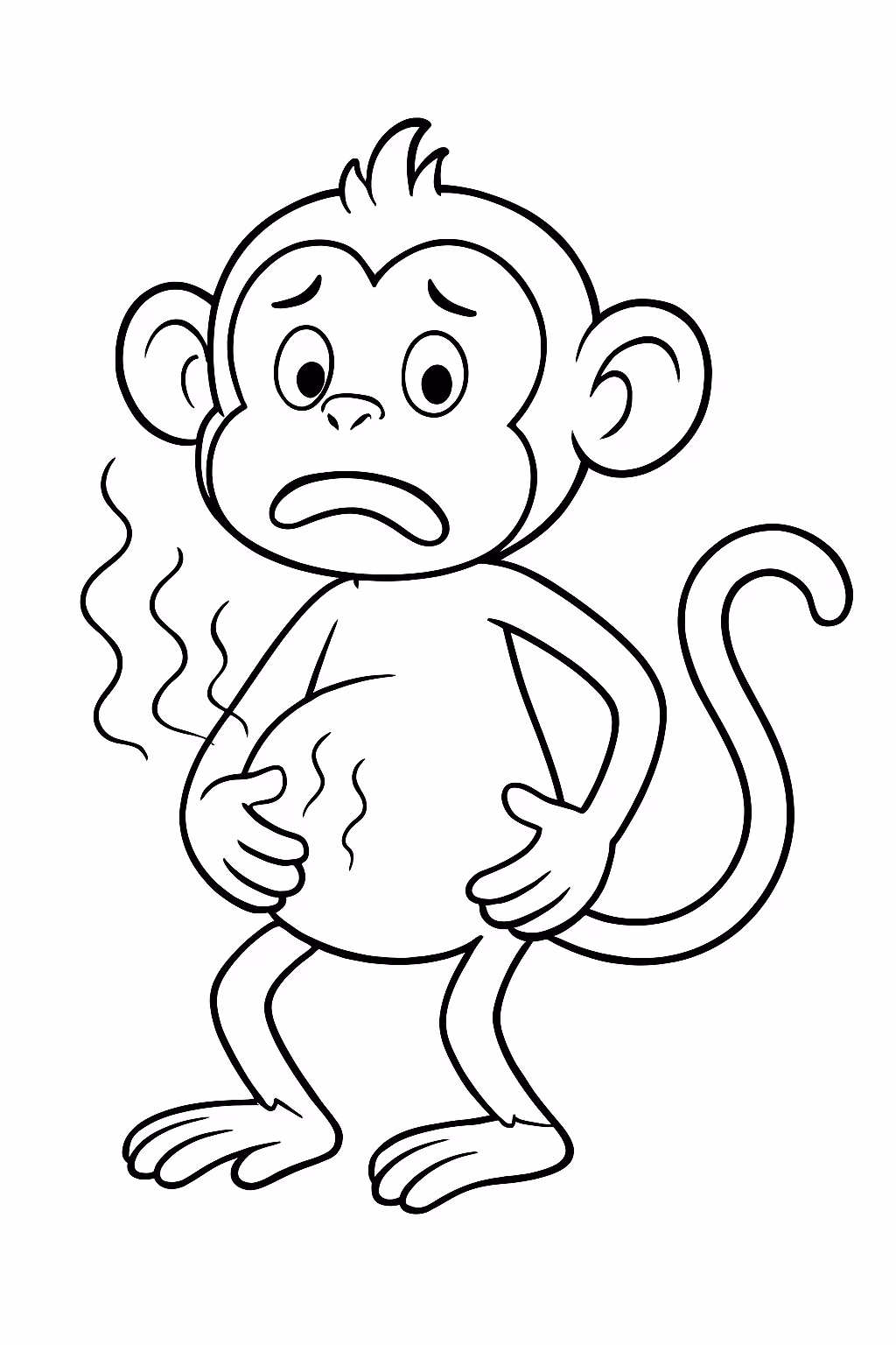 Um macaco magrinho que tem cheiro ruim para colorir — desenho para imprimir
