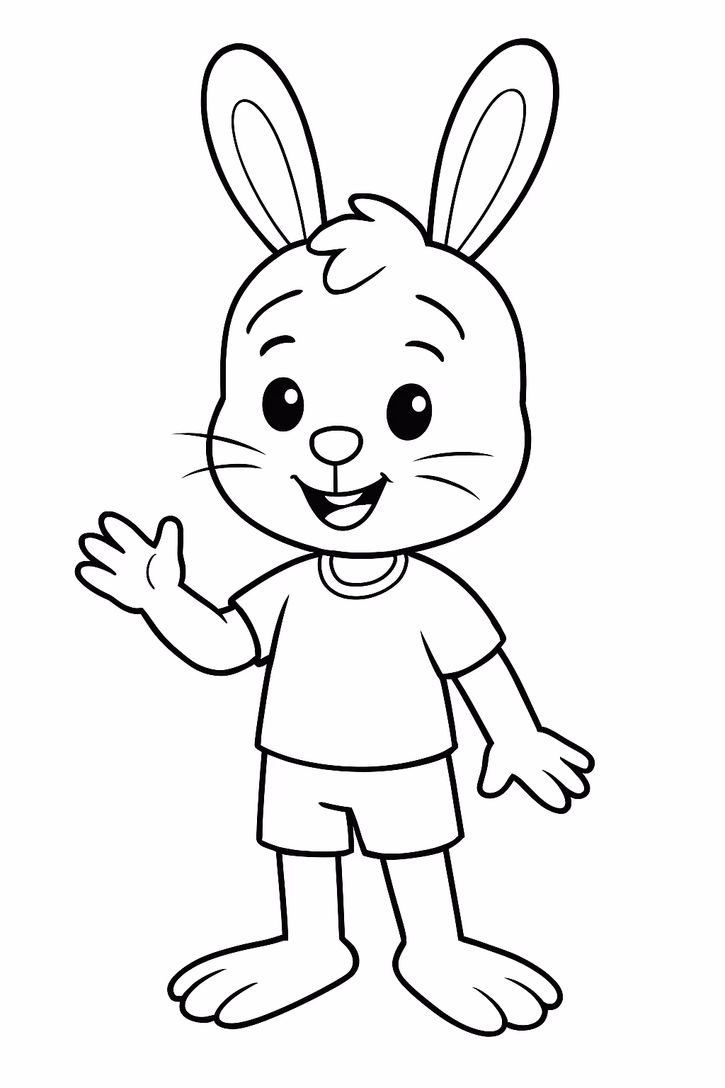 Um menino com rosto de coelho e pe de pato para colorir — desenho para imprimir