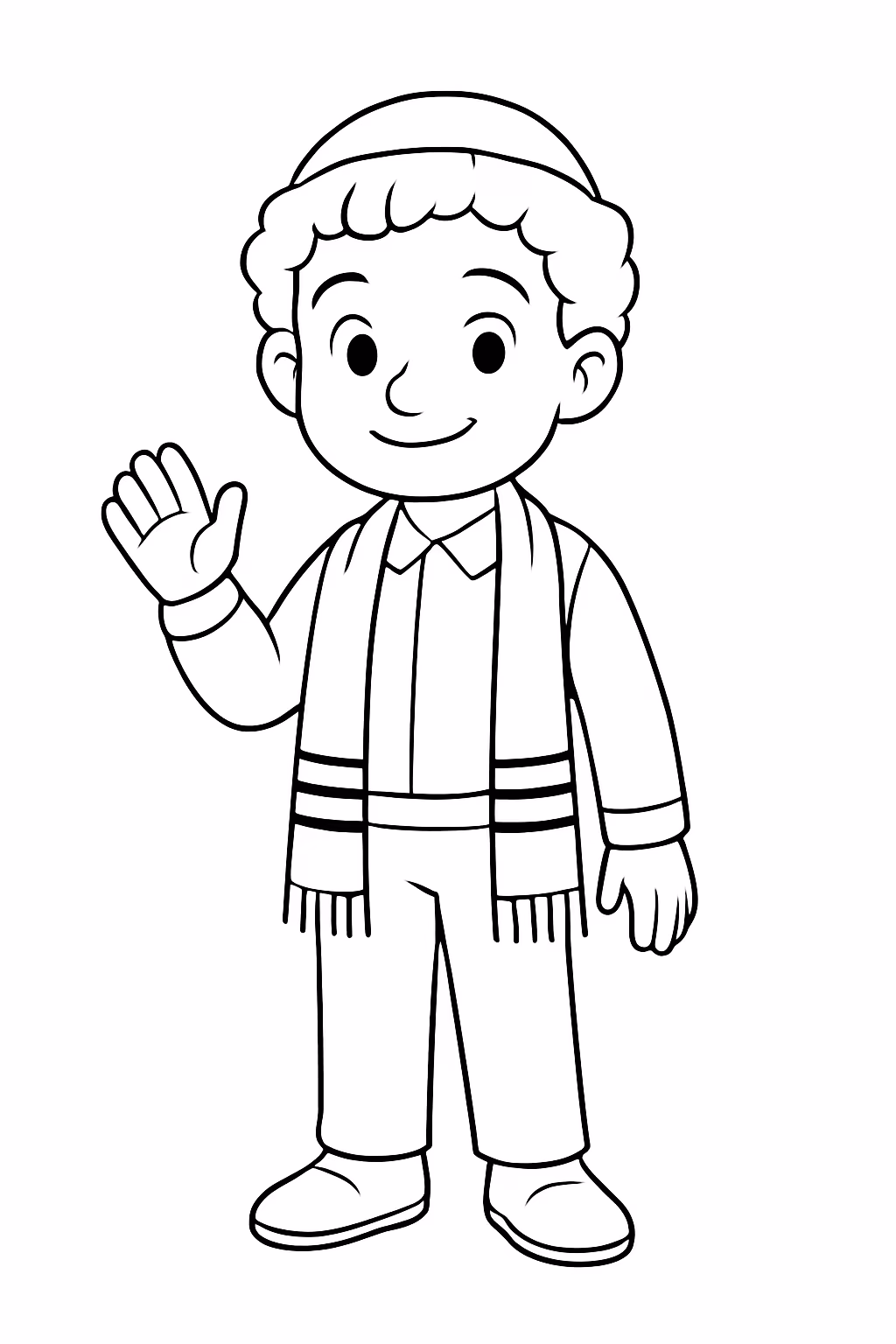 Um menino judeu para colorir — desenho para imprimir