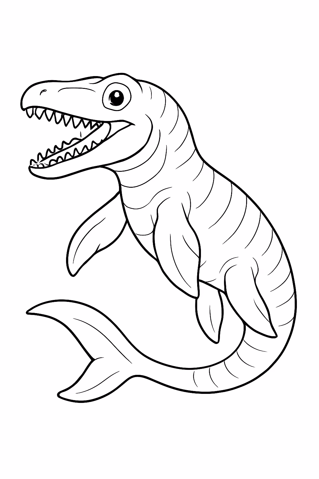 Um mossasauro realista para colorir — desenho para imprimir