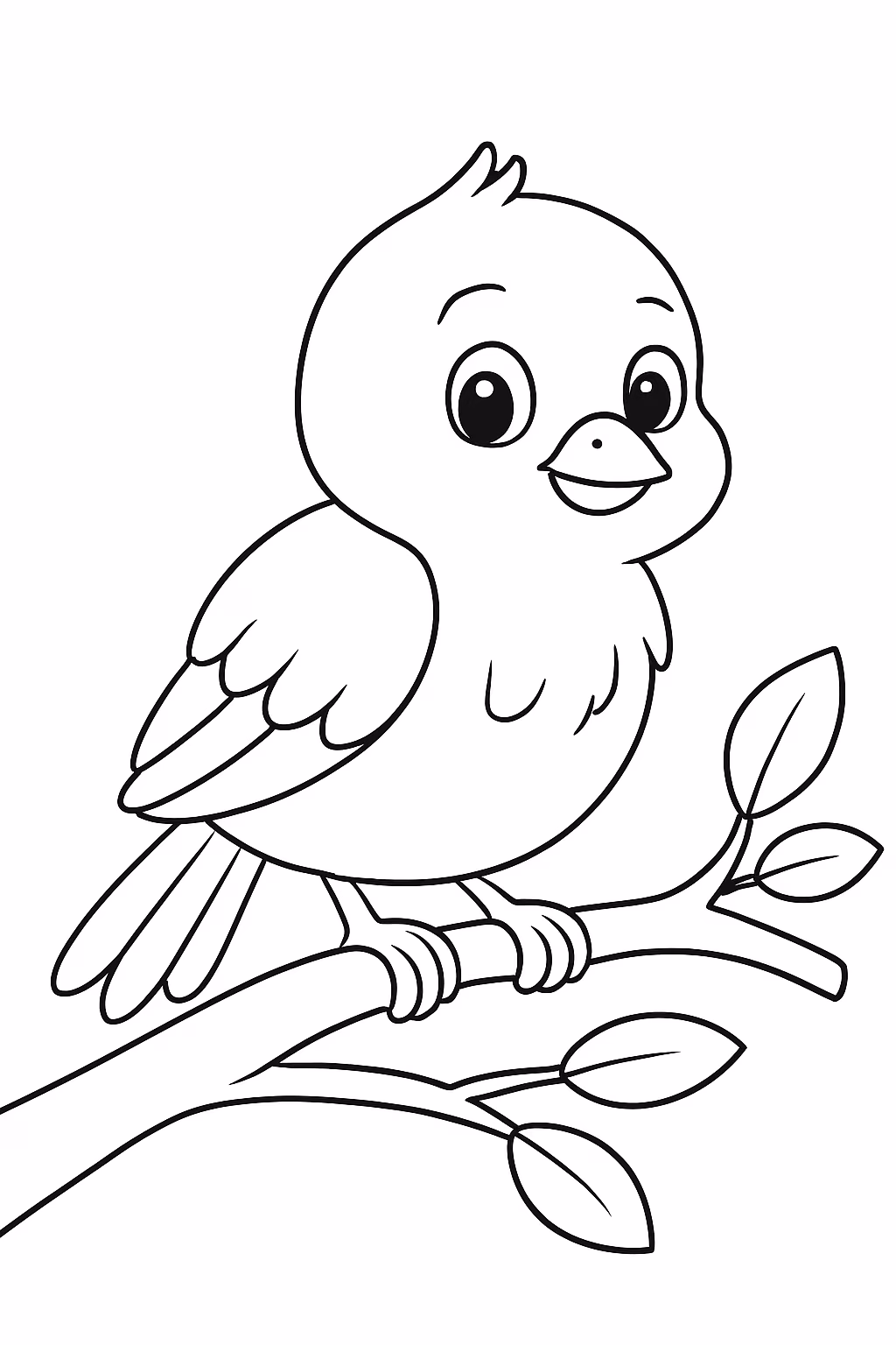Um passaro no galho para colorir — desenho para imprimir