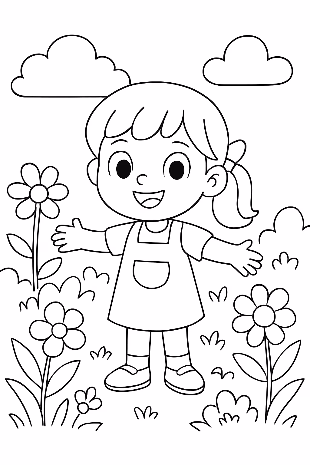 Um personagem principal do bobbie godds em eu jardim florido para colorir — desenho para imprimir