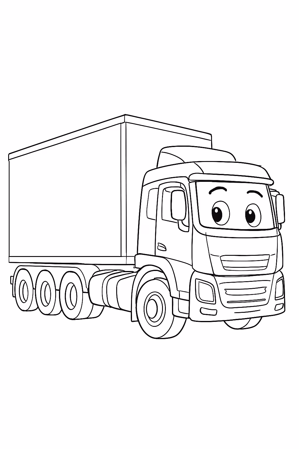 Um rodotrem eixos da volvo cacamba dele sendo bau para colorir — desenho para imprimir