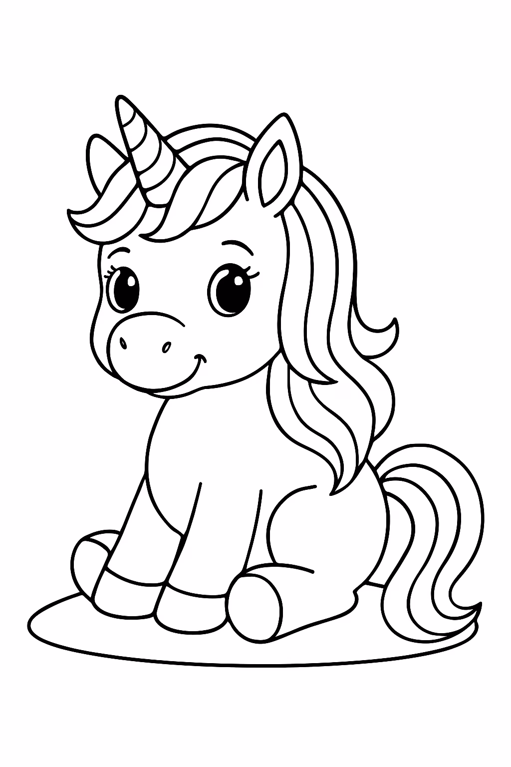 Um unicornio para colorir — desenho para imprimir