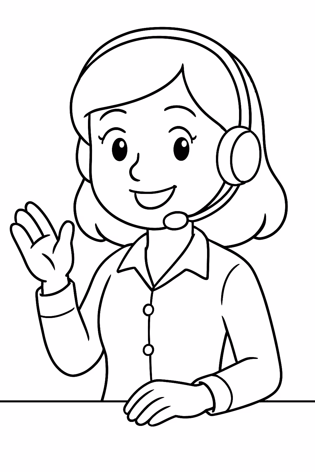 Uma atedente do capsi para colorir — desenho para imprimir