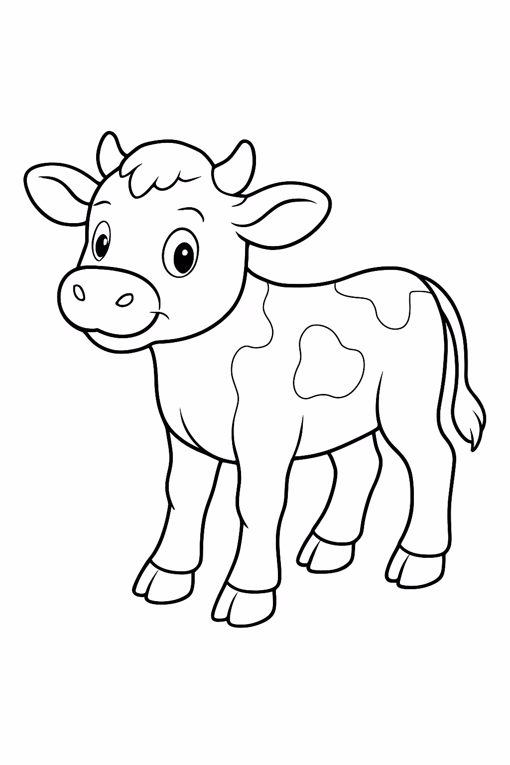 Uma bezerra para colorir — desenho para imprimir