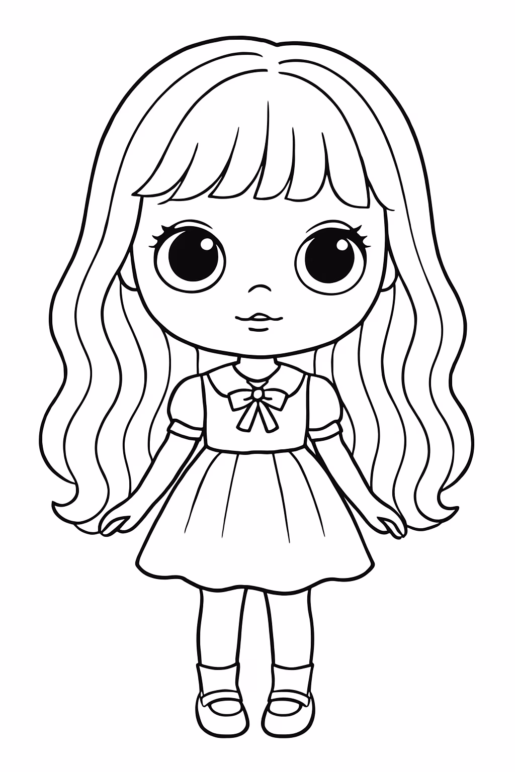 Uma boneca blythe doll para colorir — desenho para imprimir