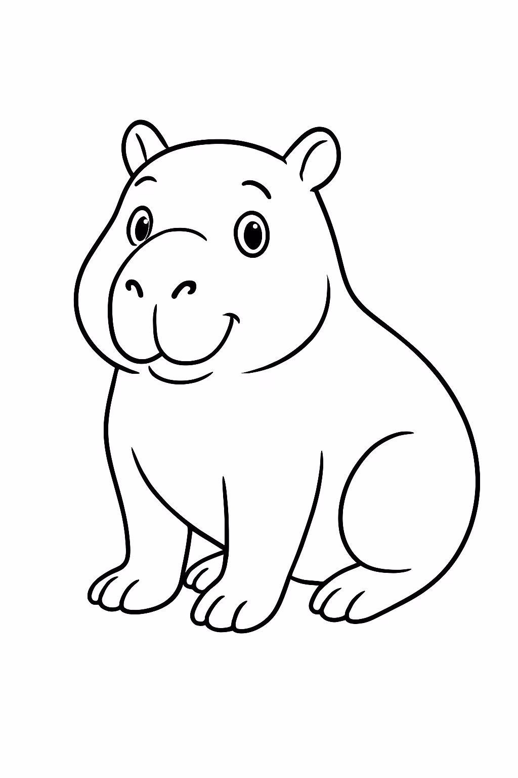 Uma capivara para colorir — desenho para imprimir