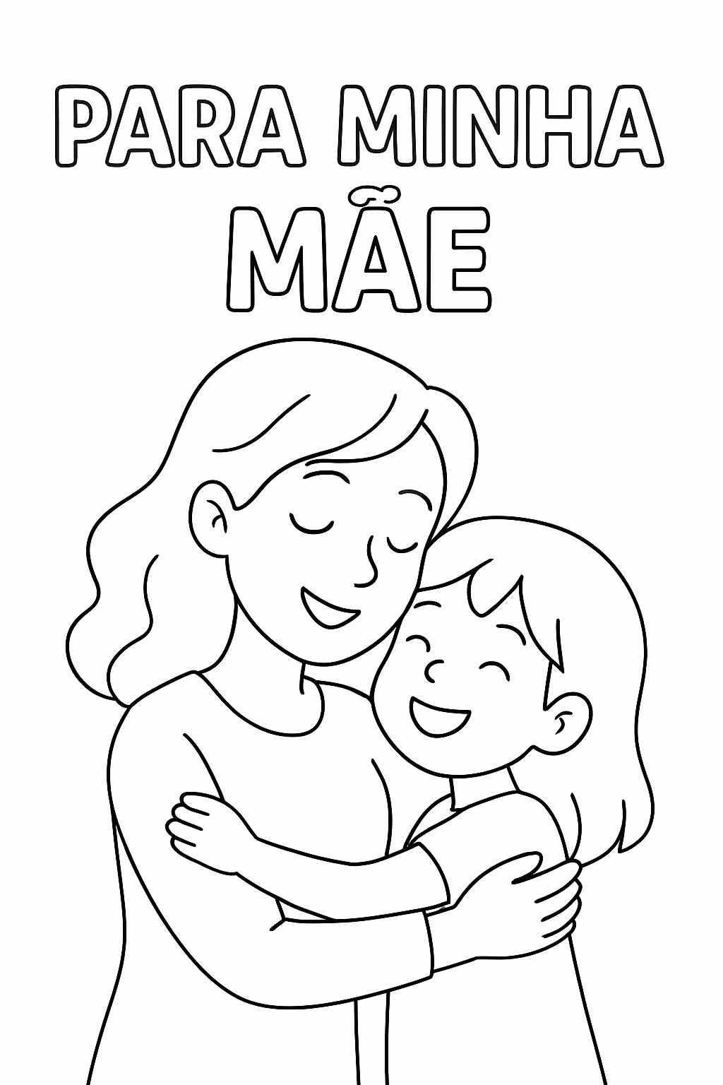 Uma frase com minha mae para colorir — desenho para imprimir