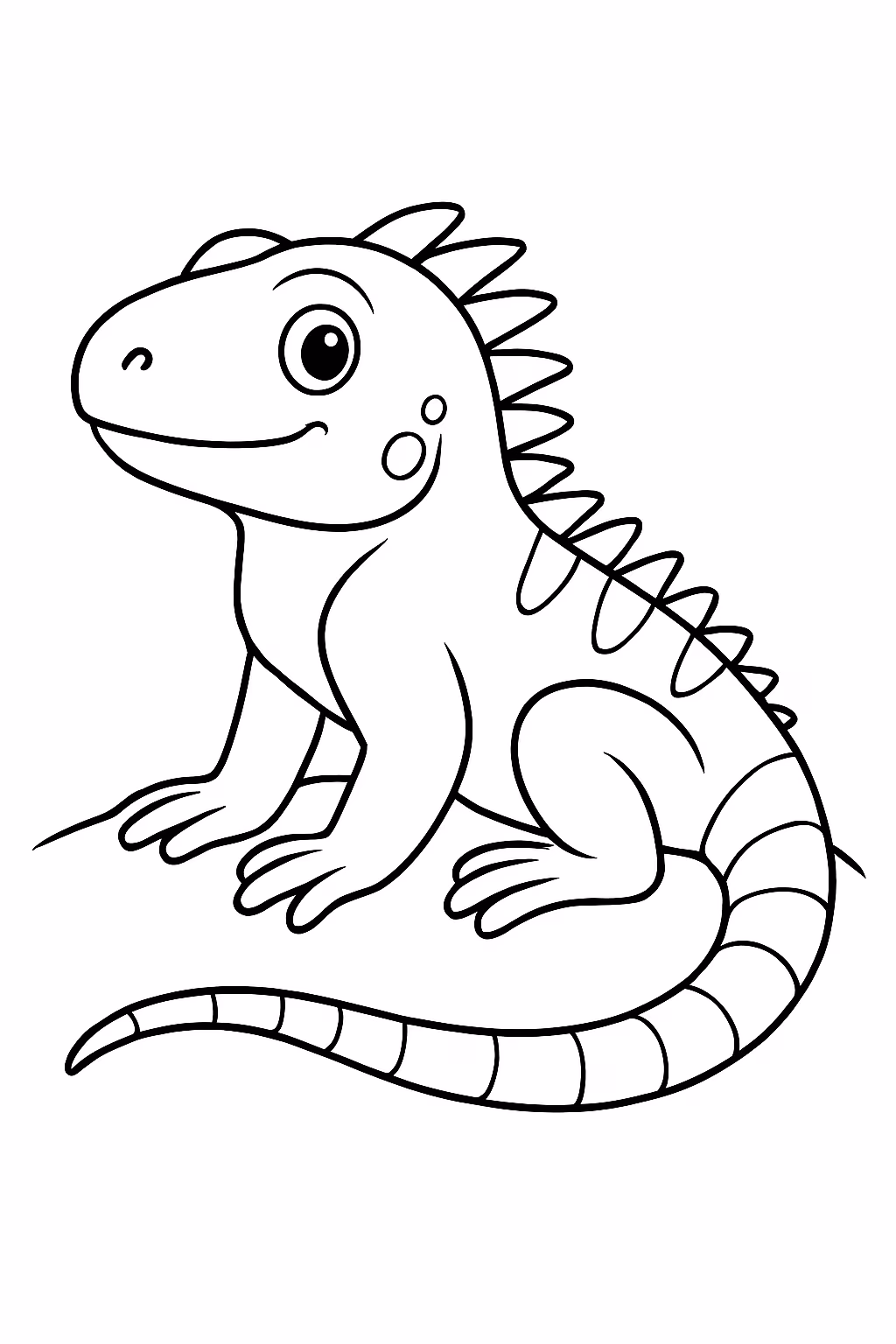 Uma iguana para colorir — desenho para imprimir