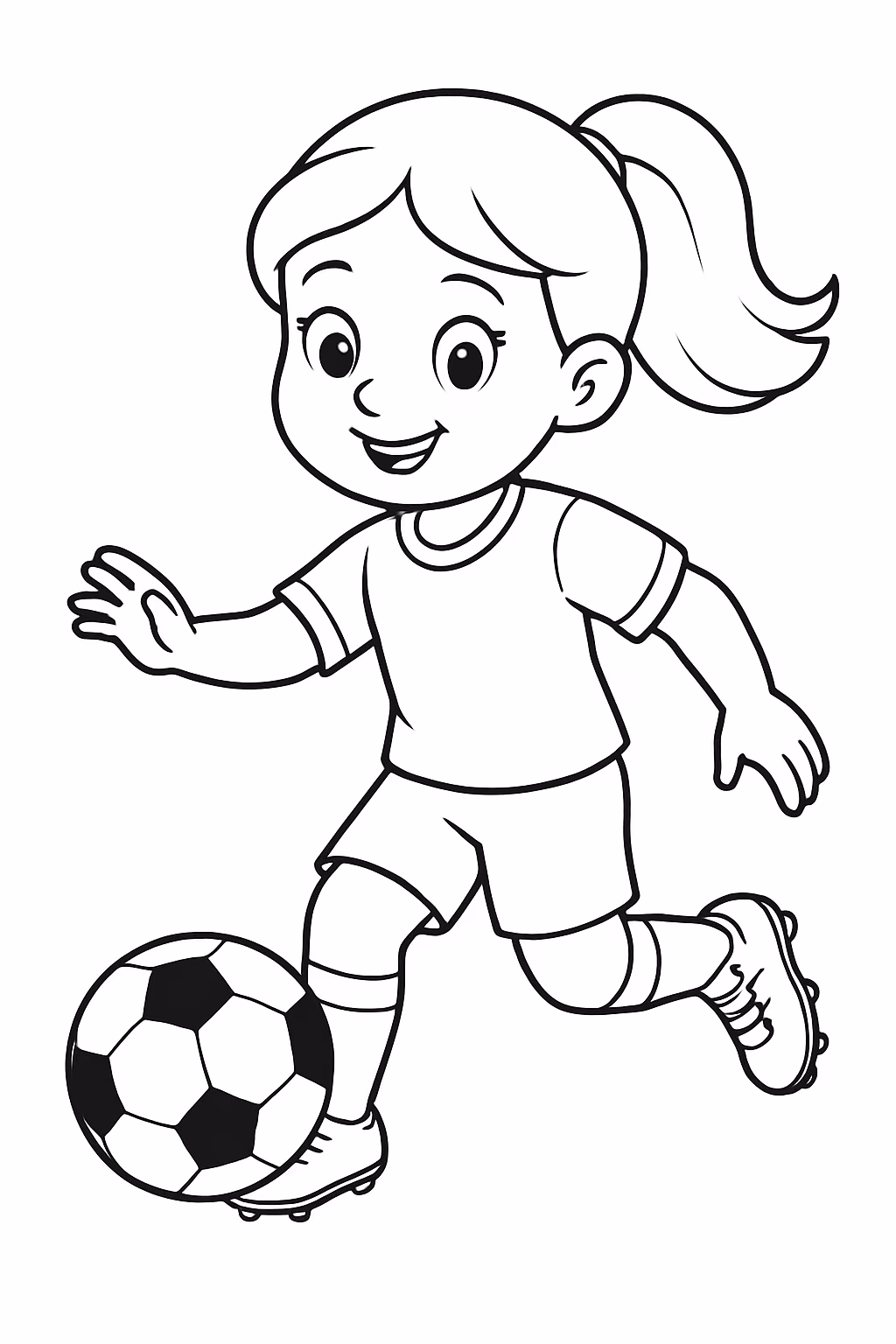 Uma jogadora de futebol com nome eloa para colorir — desenho para imprimir