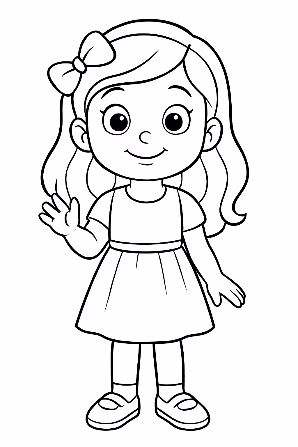 Uma menina chamada ana julia para colorir — desenho para imprimir