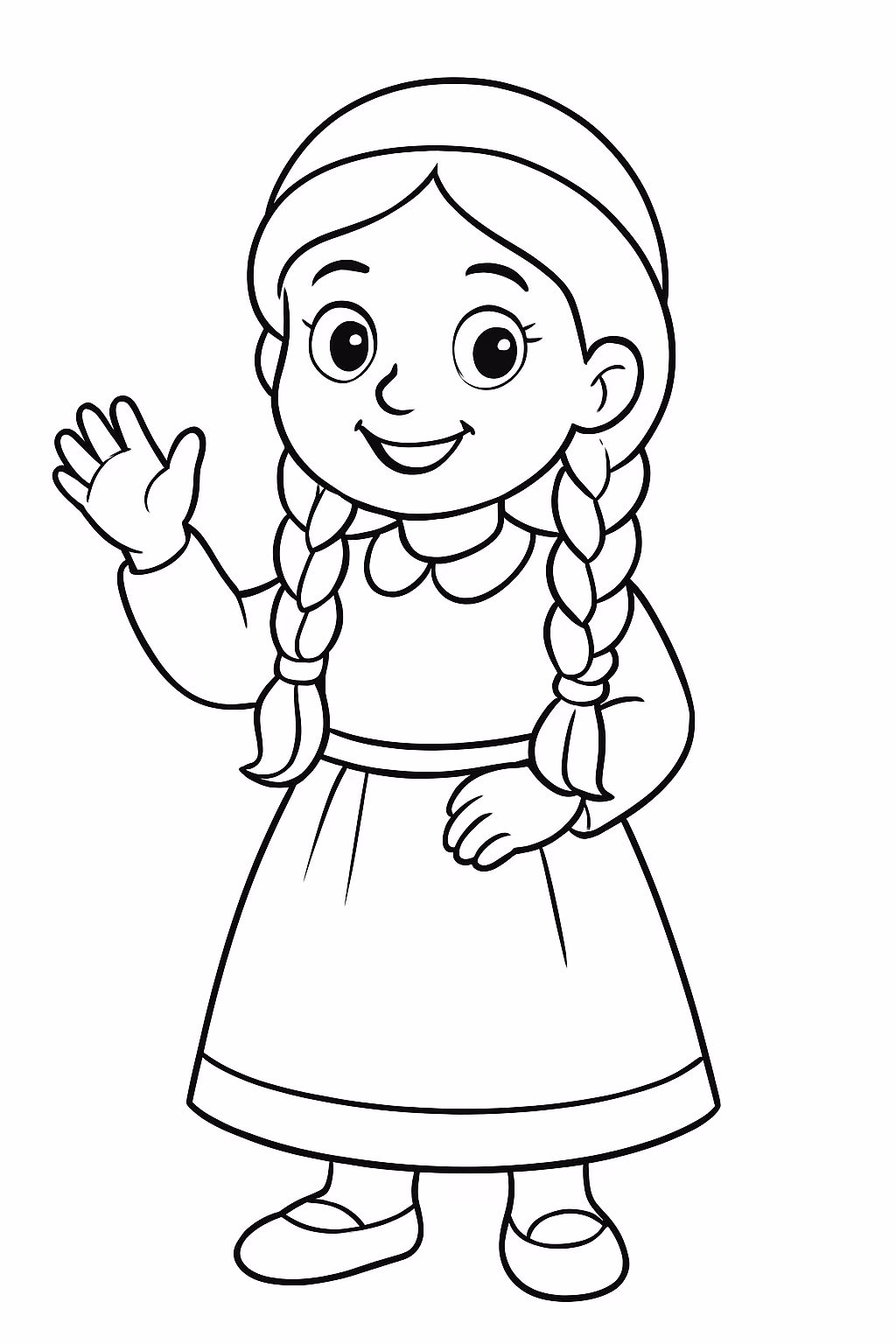 Uma menina judia para colorir — desenho para imprimir