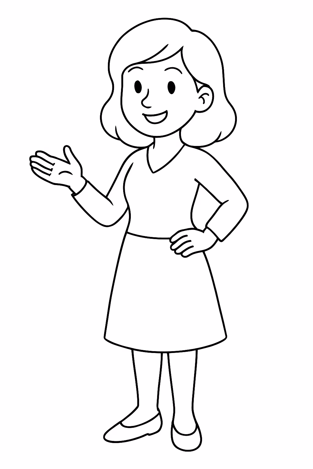 Uma mulher para colorir — desenho para imprimir