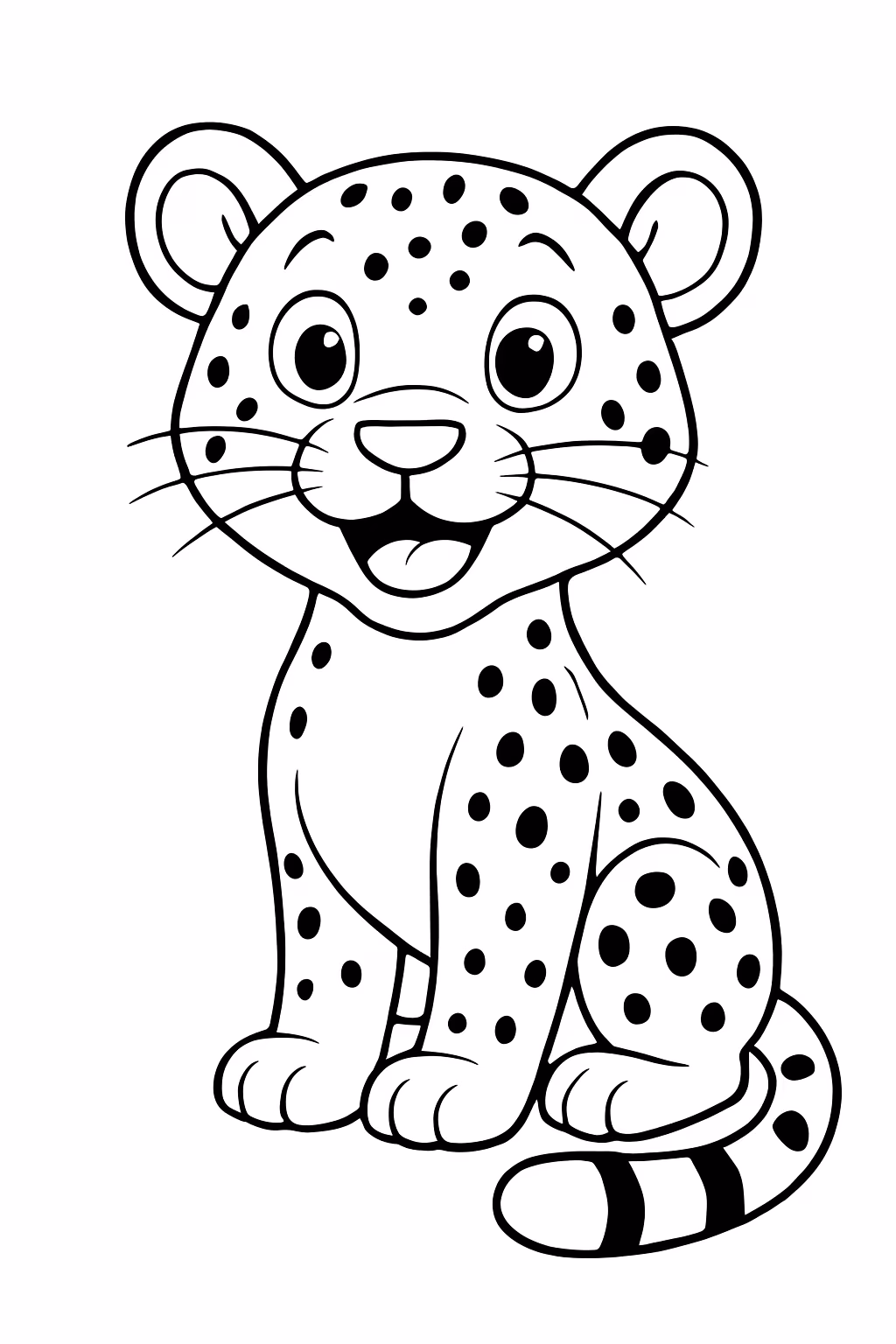 Uma onca feliz para colorir — desenho para imprimir