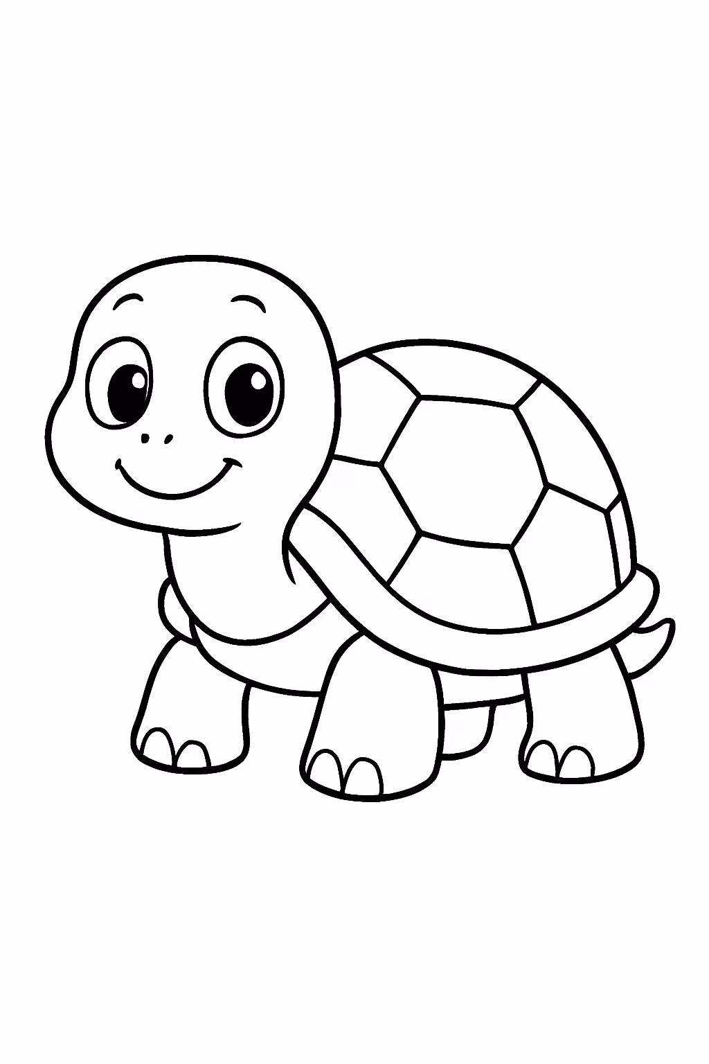 Uma tartaruga fofa para colorir — desenho para imprimir