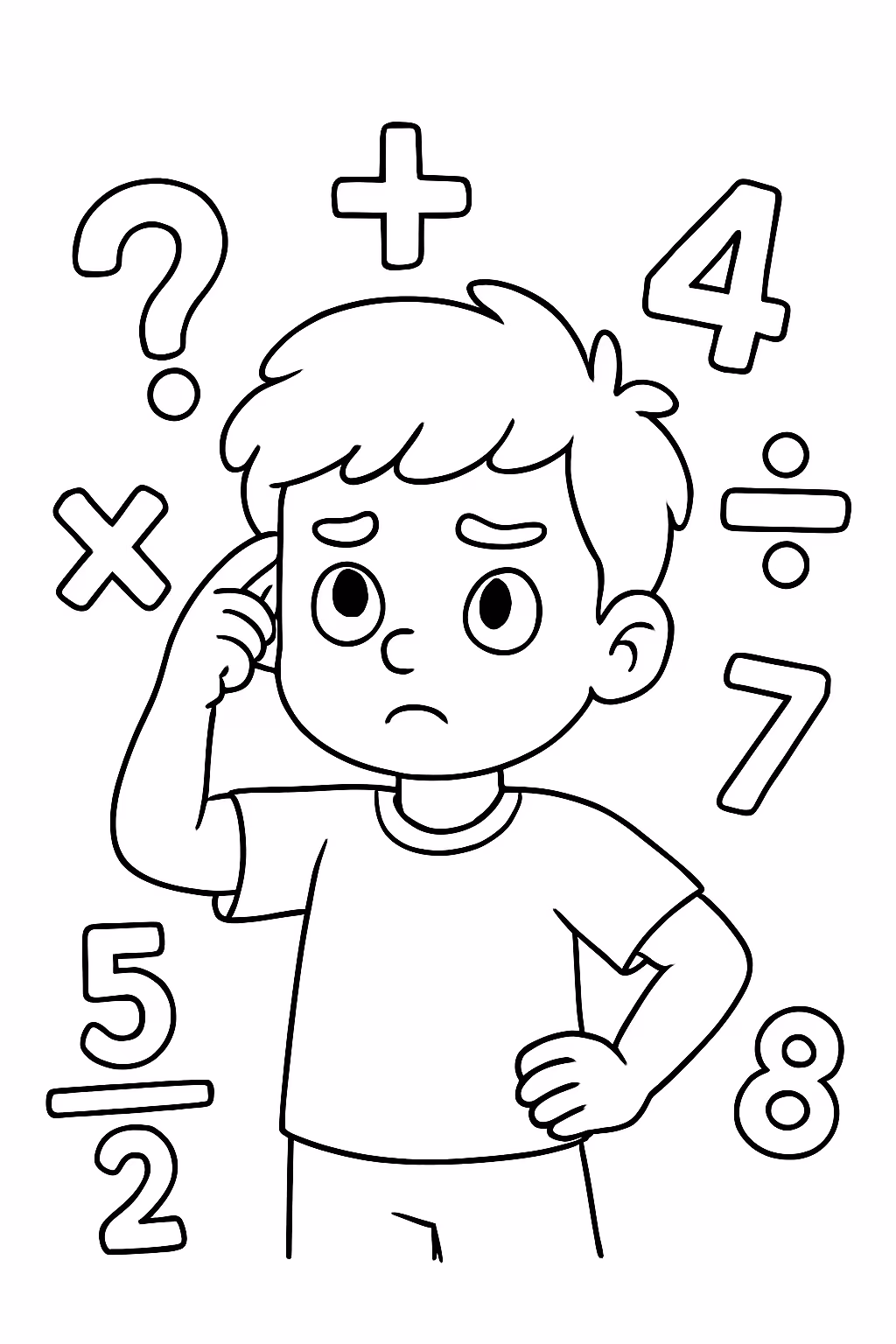 Ums plobemas de matematica facil para colorir — desenho para imprimir