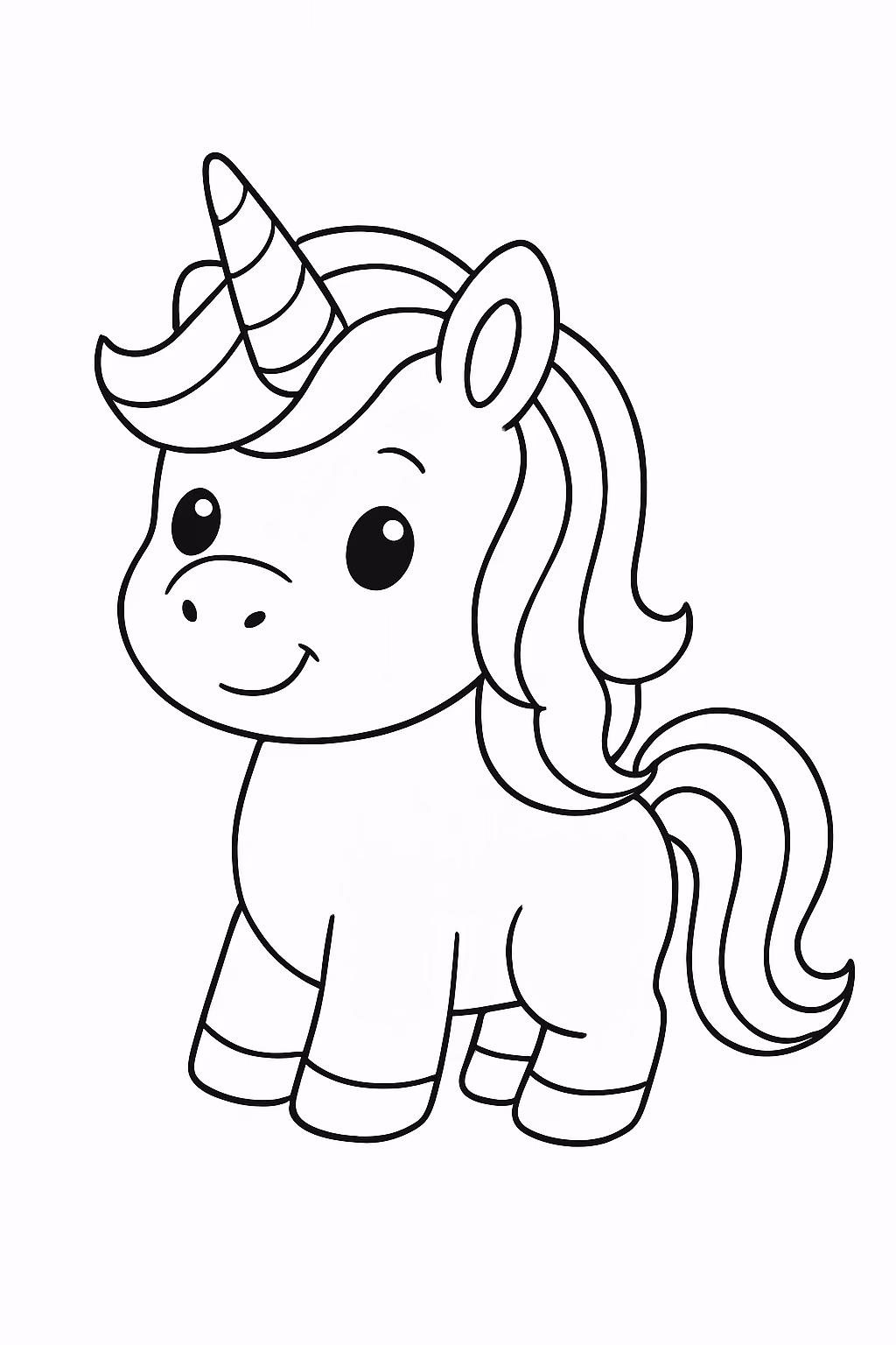 Unicorcio fofinho para colorir — desenho para imprimir